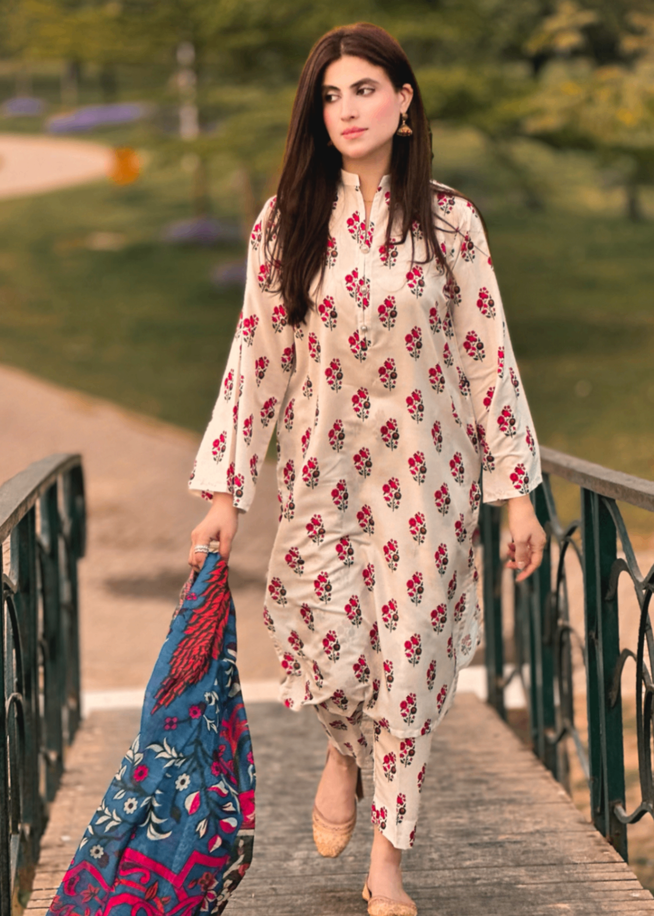 By-East Lawn Suit Printed (WHT) Women 3pcs