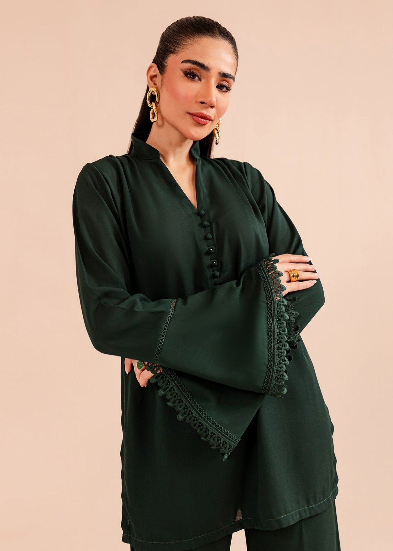 Peach Republic Classic Lace Co Ord Set Women 2pcs