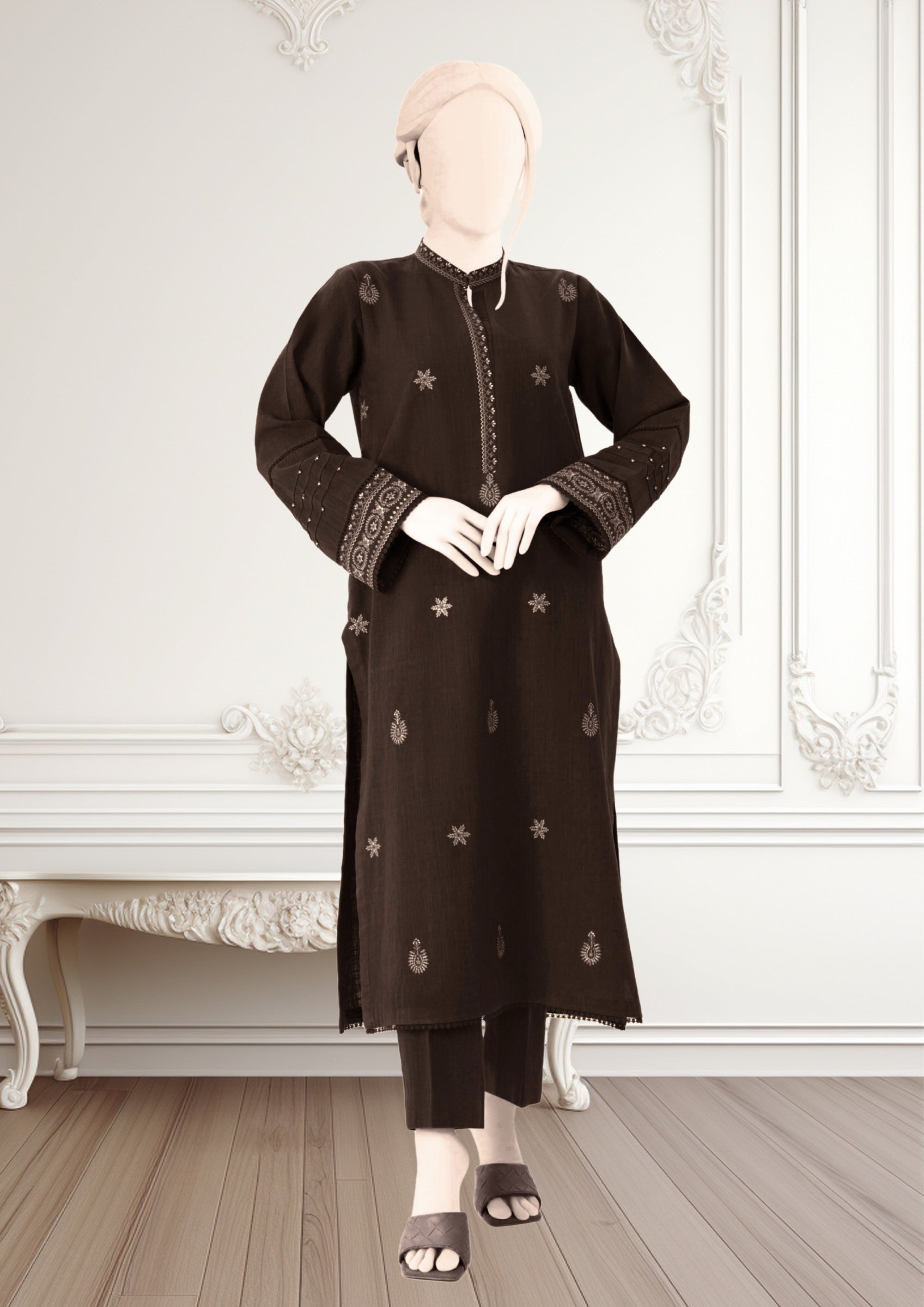 Hamna Kalim nafasat brown Women 2pcs