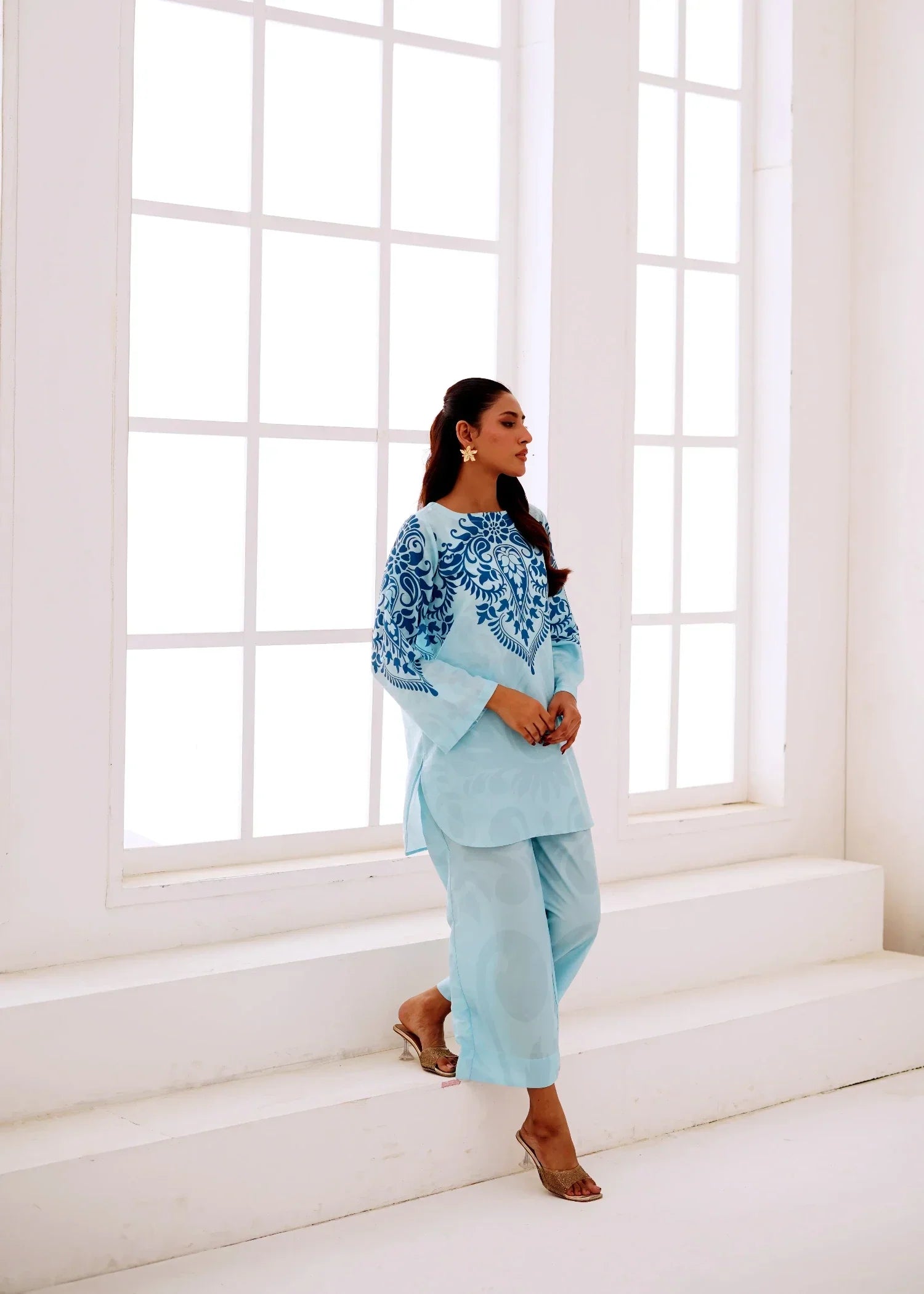 Nairah Aqua Blue Women 2pcs