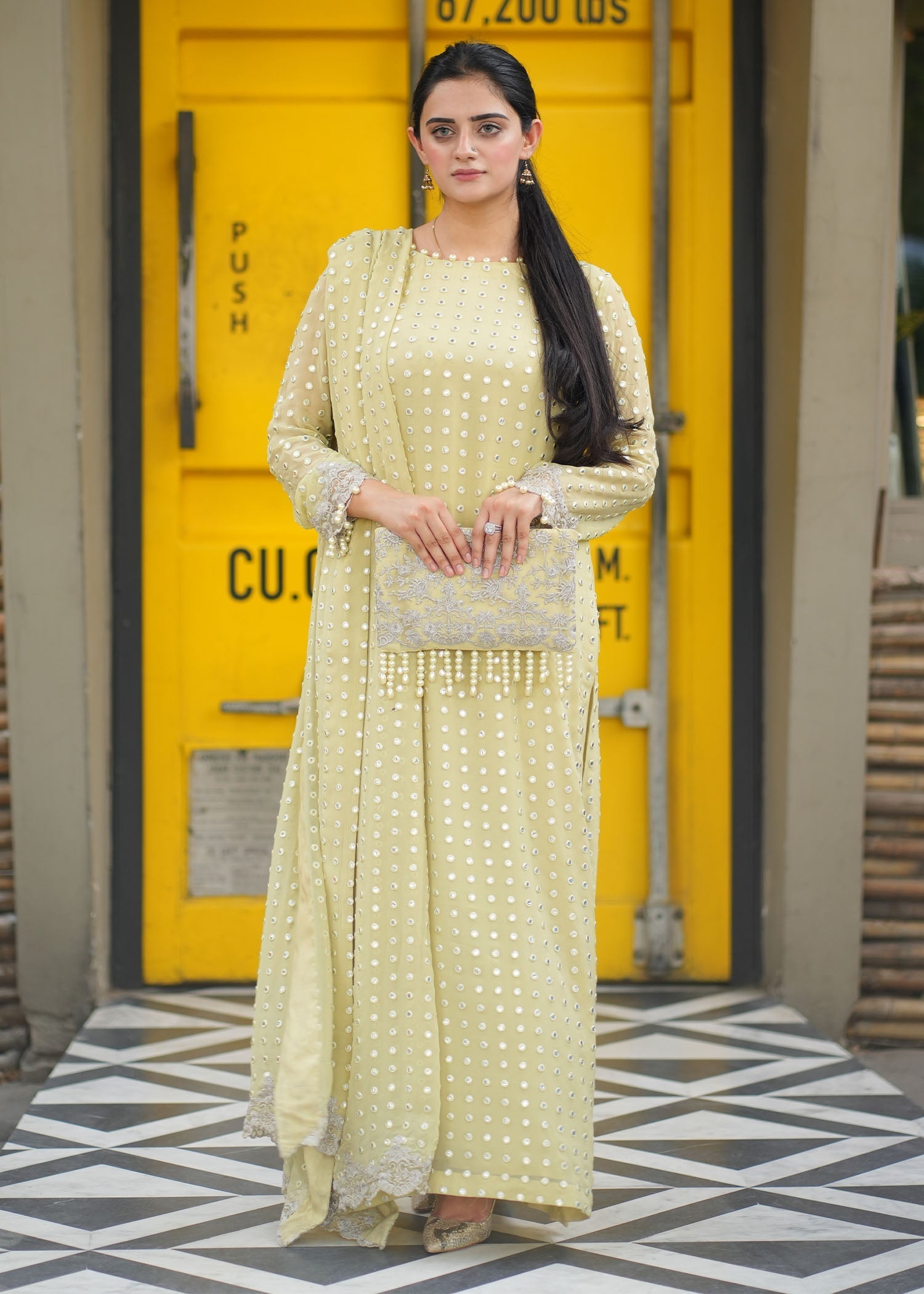 Rang-e-Haya Salina (Lime) Women 4pcs