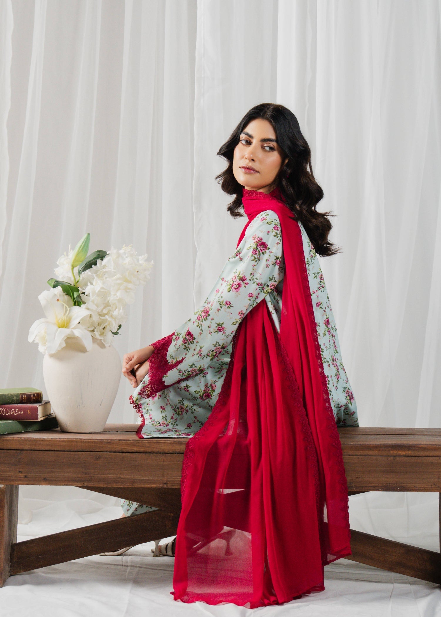 Buzzazi Arctic Blue Printed Suit Women 3pcs