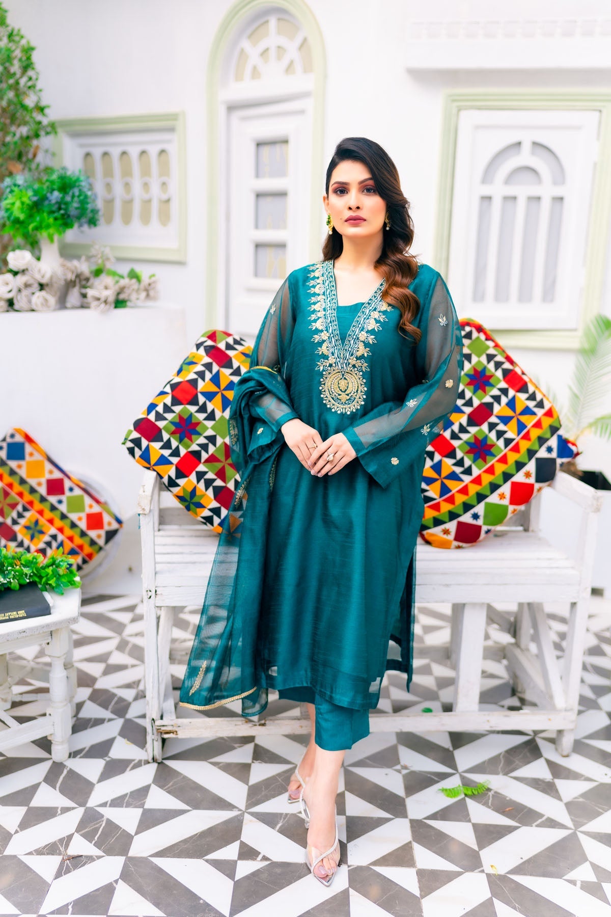 Pirzada Shaheryar Khan Teal Tempest Women 4pcs
