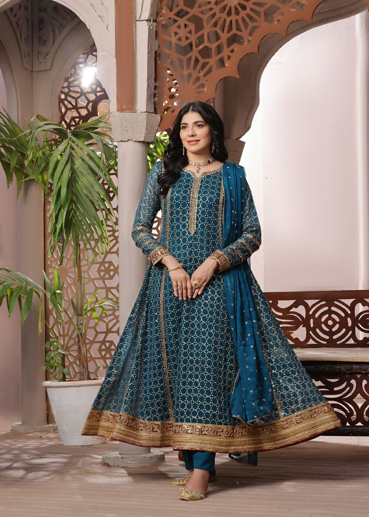 Ayesha Closet Shehzadi Teal Illusion Women 3pcs