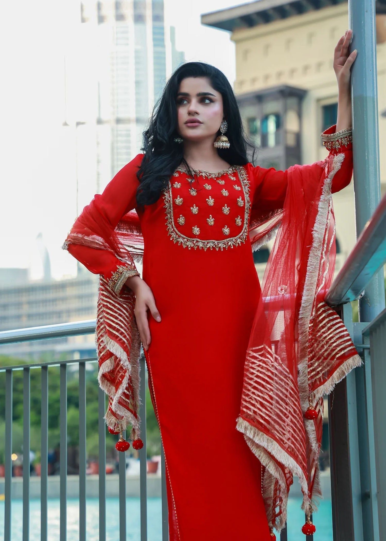 Khuda Baksh Creations Z 278 Red Women 4pcs