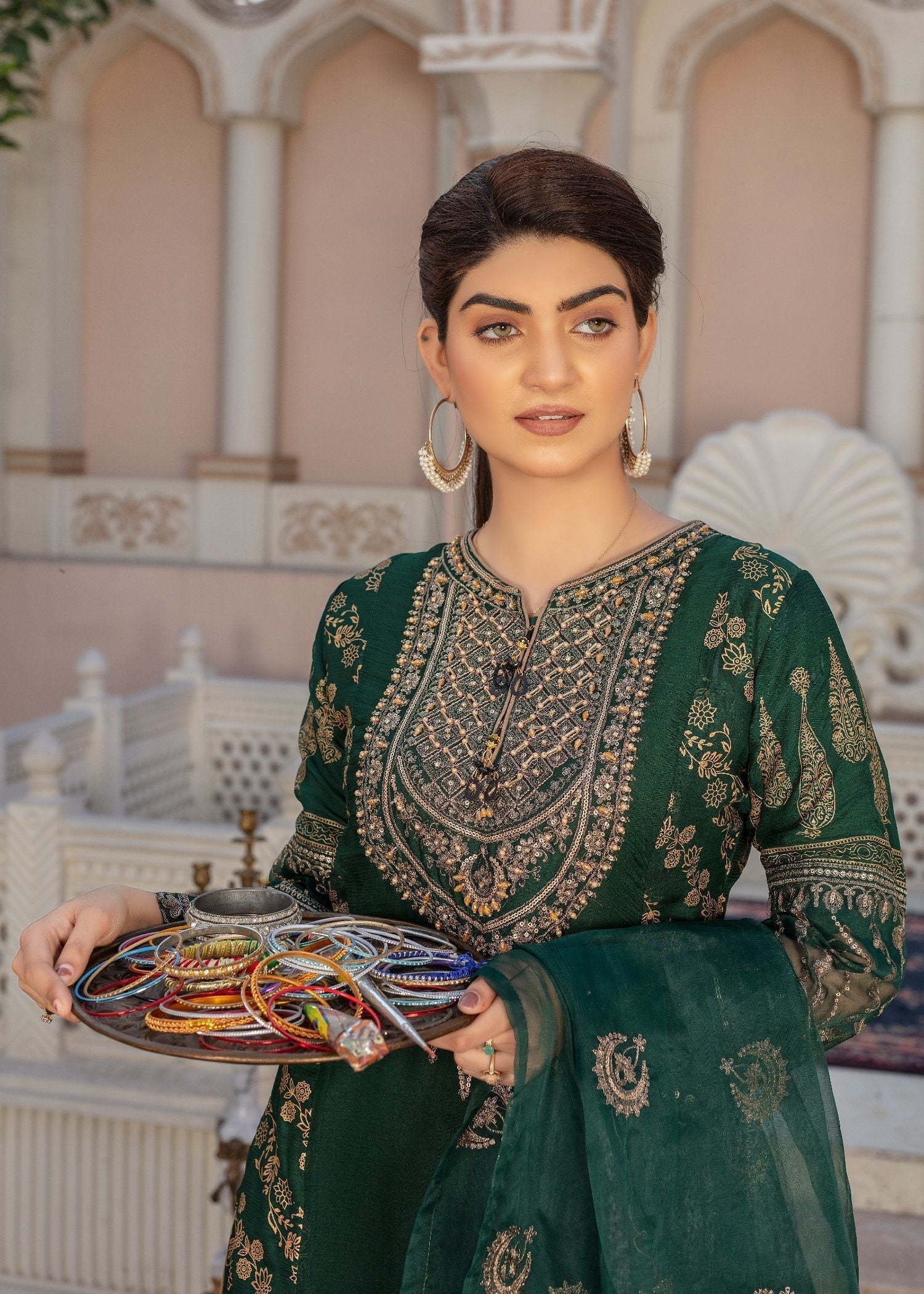 Pehnawa By Bin Akram’s ETHERAL CHARM GRN CHIFFON Women 3pcs