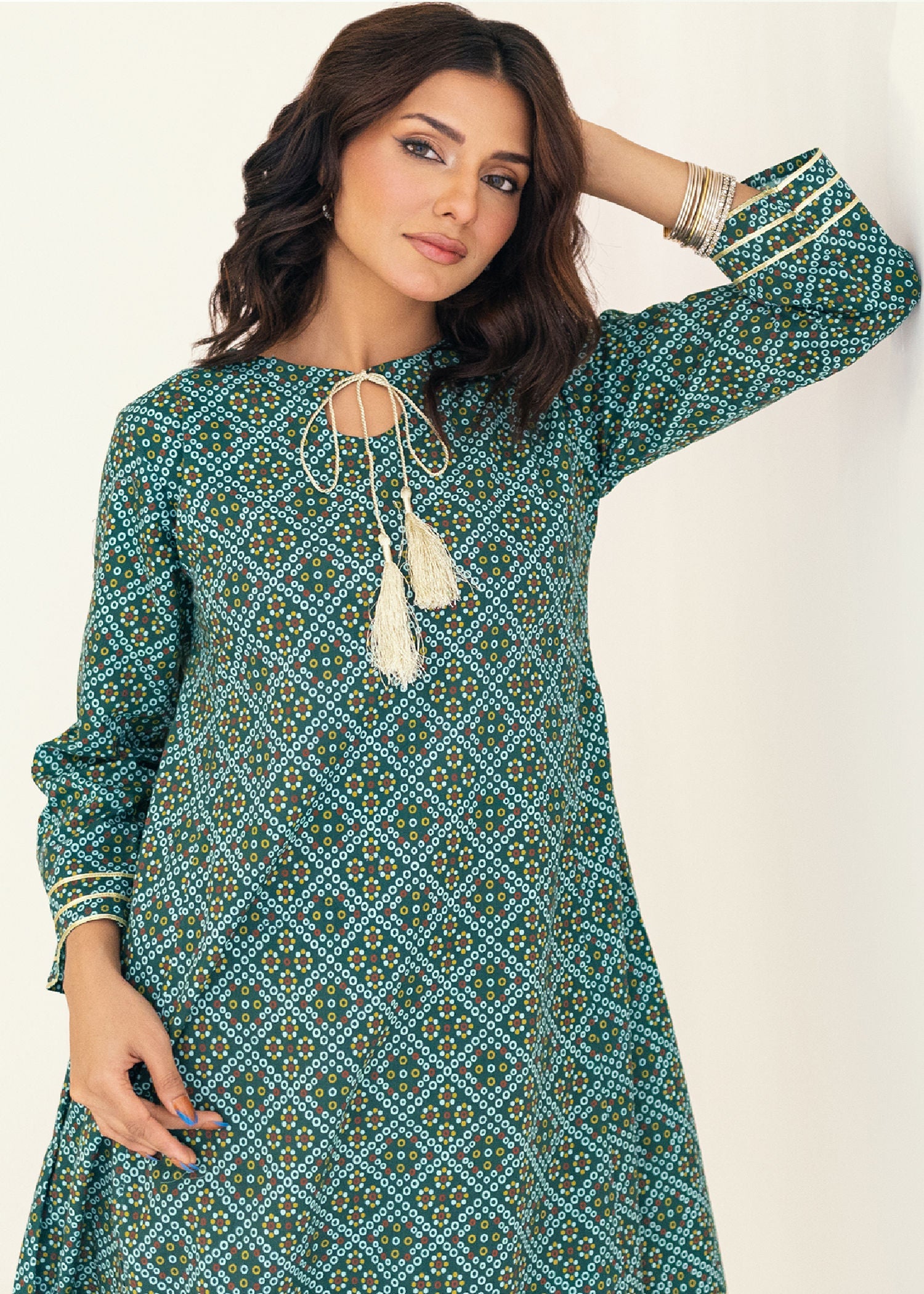 Kumash Textiles Kumash Green Chunri Womens Women 2pcs