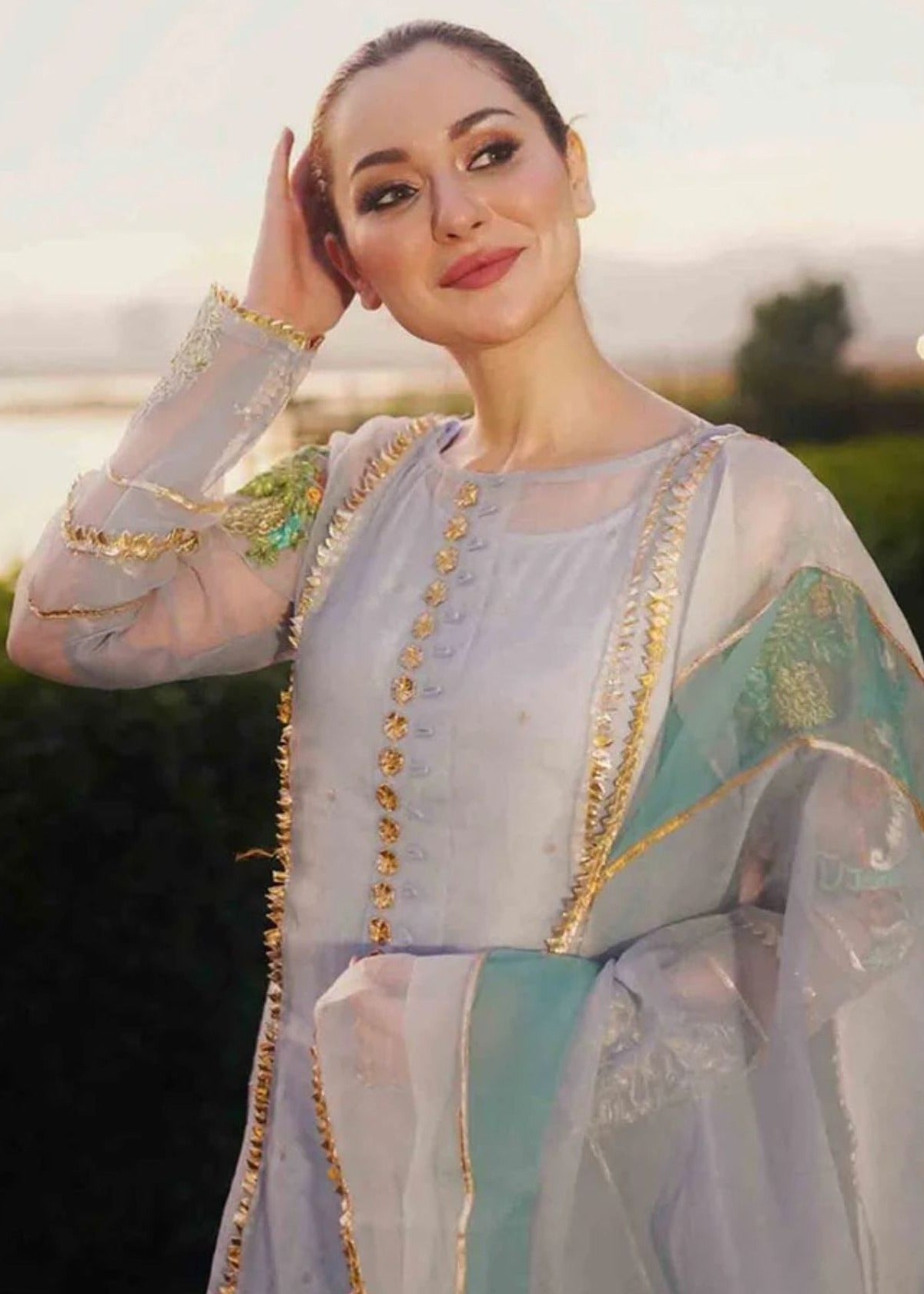 Hem Lotus Outfit Baby Blue Women 4pcs