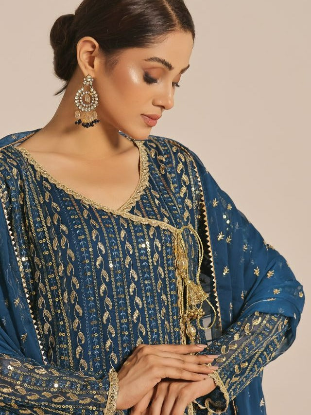 Ayesha Closet Resham Blue Vibes Women 3pcs