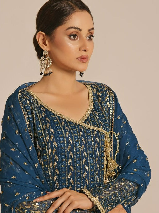 Ayesha Closet Resham Blue Vibes Women 3pcs