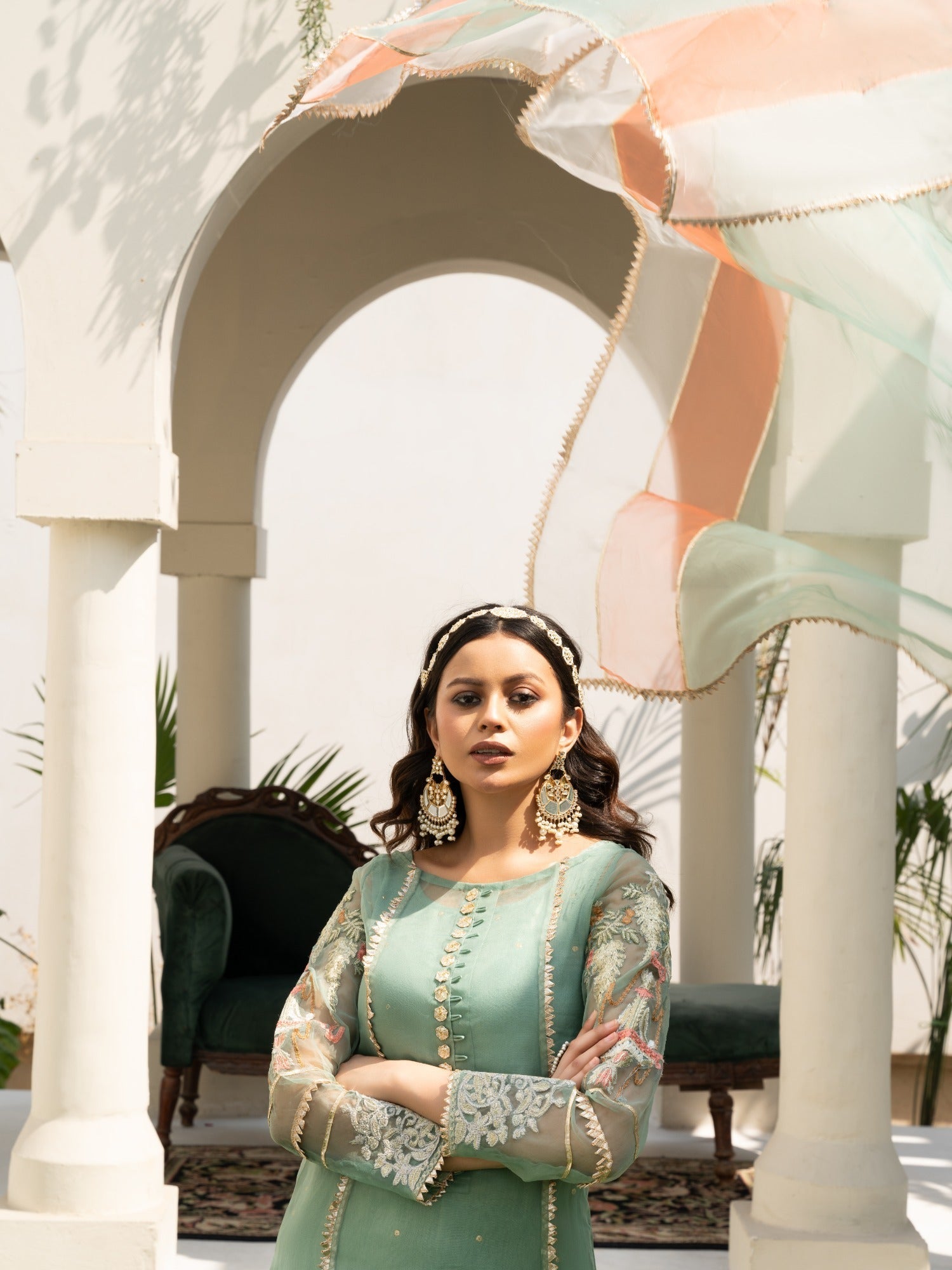 Hem Lotus Outfit Mint Green Women 4pcs