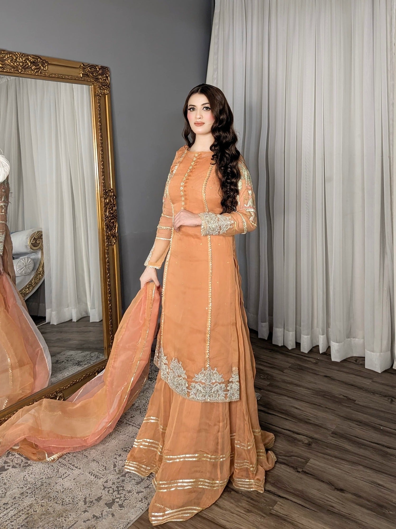 Hem Lotus Outfit Orange Women 4pcs