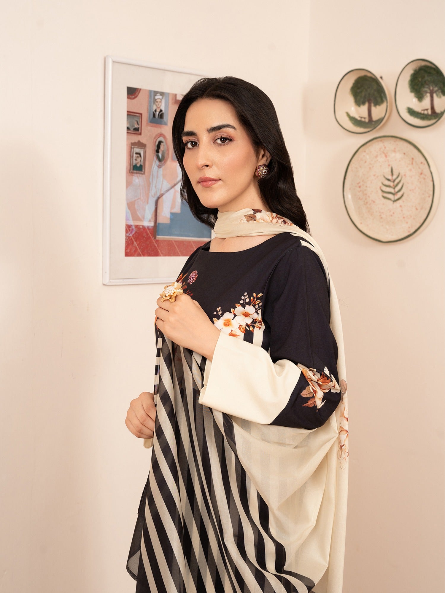 Stitch Vibes Black Striped Dress Women 3pcs