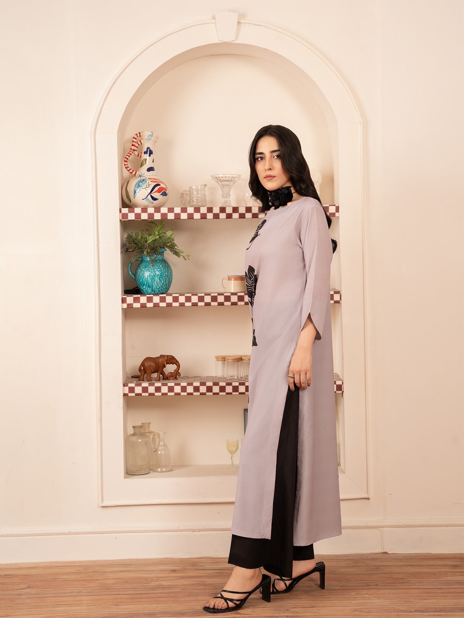 Stitch Vibes Lilac Long Shirt Women 1pcs