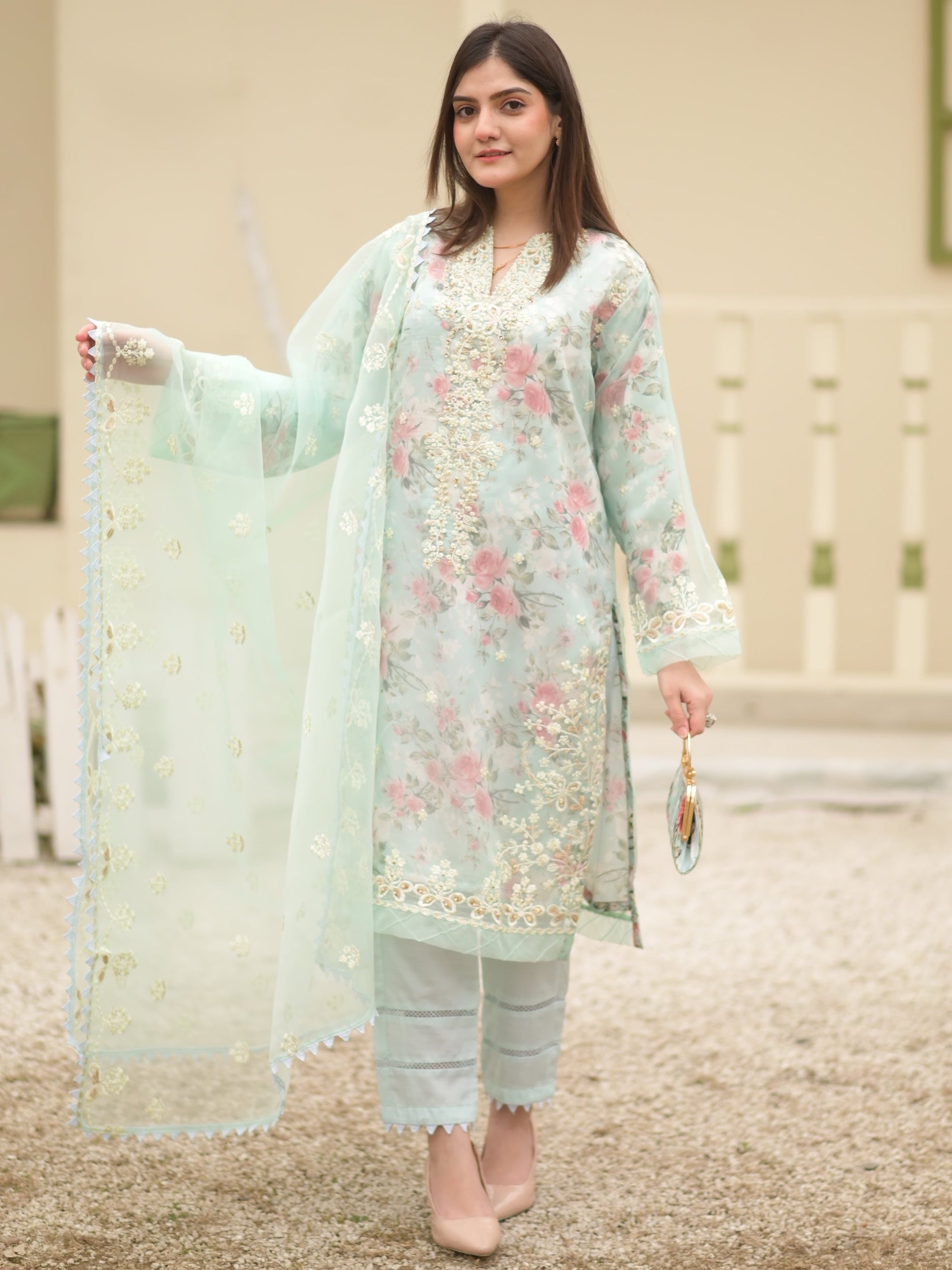 Mishkaat Clothing Elara Pastel Green Women 4pcs