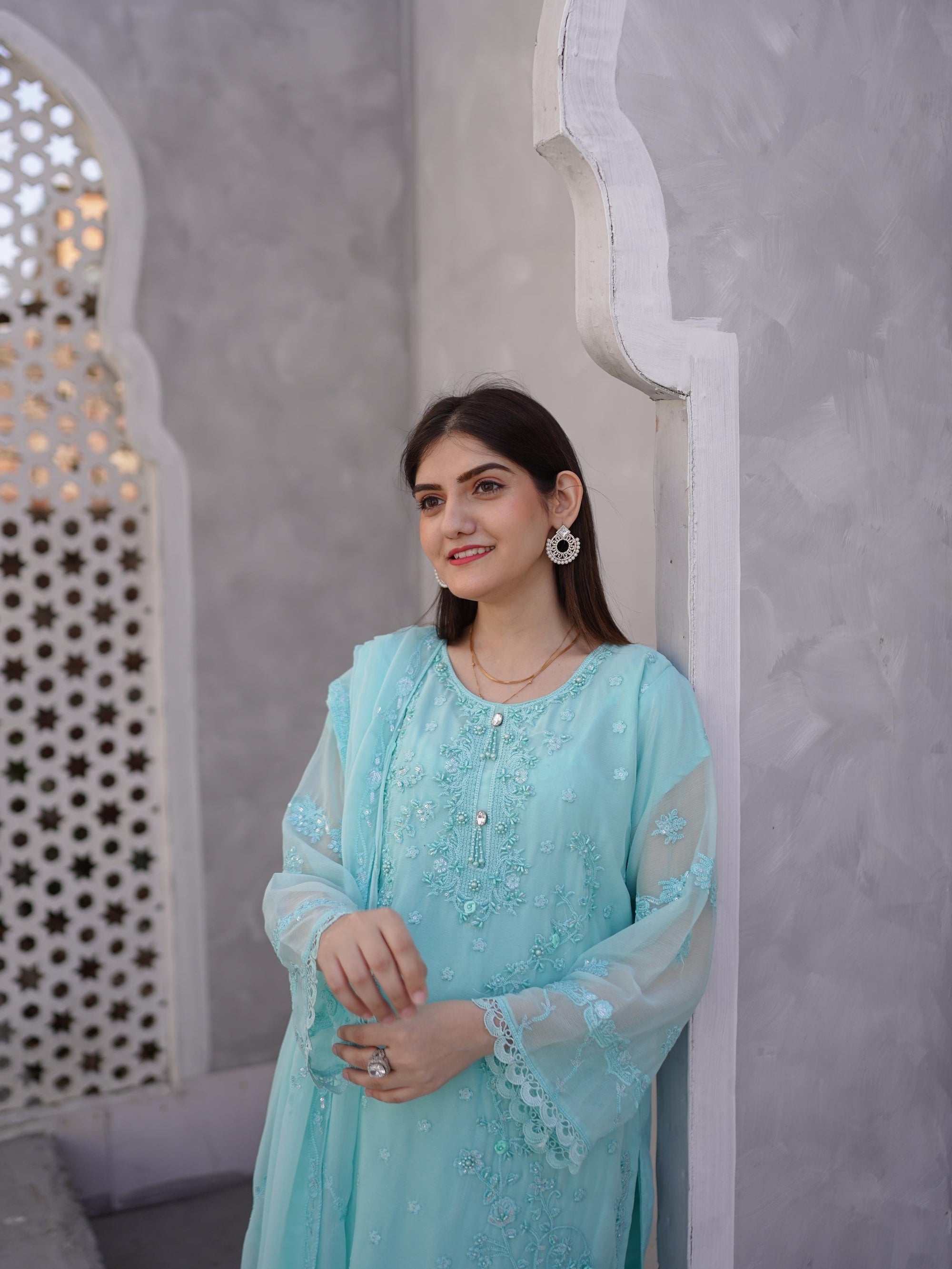 Mishkaat Clothing Reha Turquoise Women 3pcs