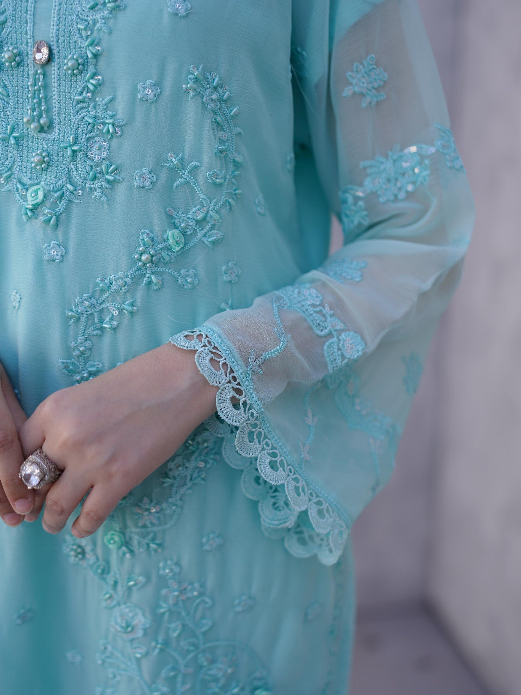 Mishkaat Clothing Reha Turquoise Women 3pcs