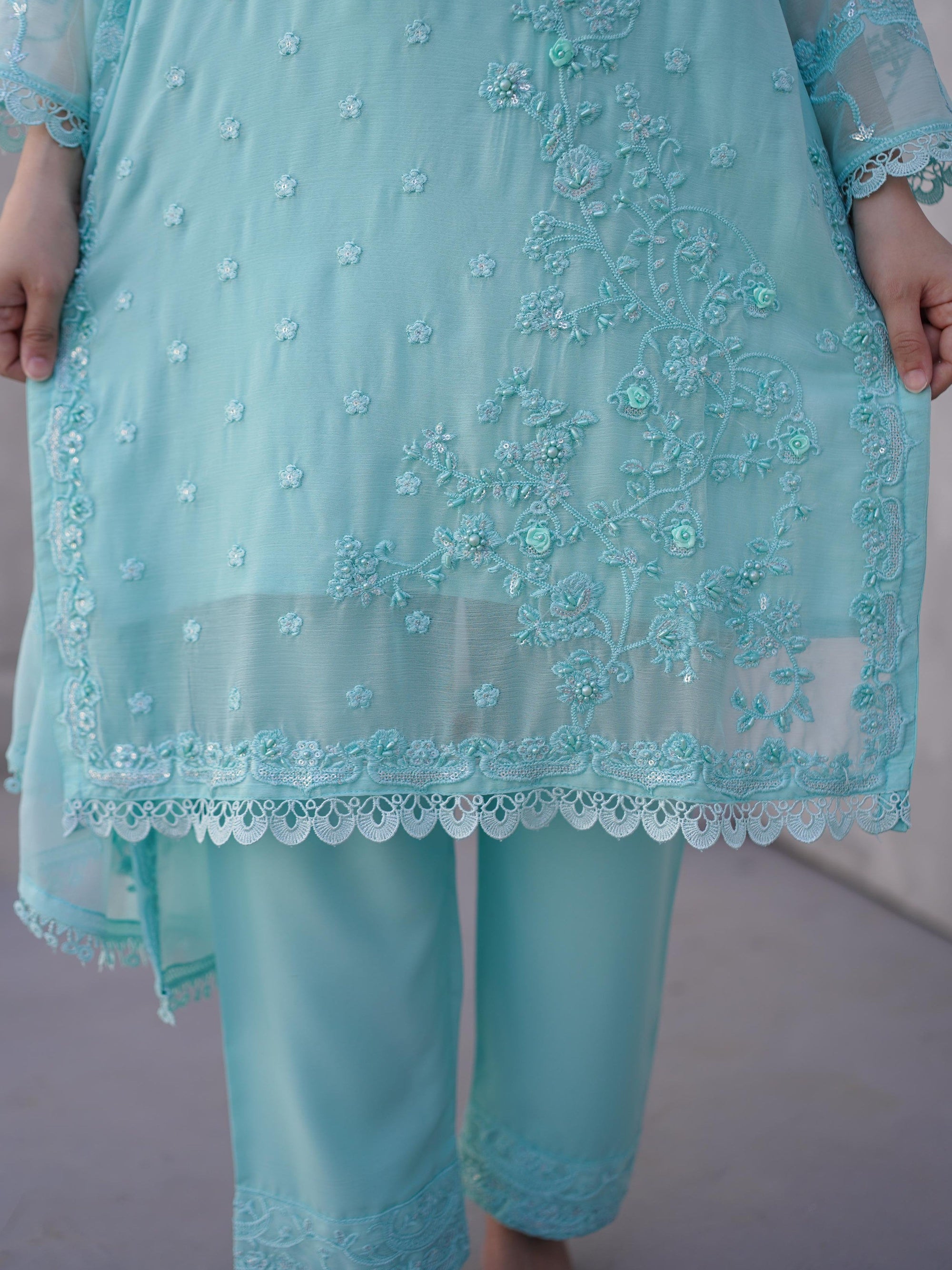 Mishkaat Clothing Reha Turquoise Women 3pcs