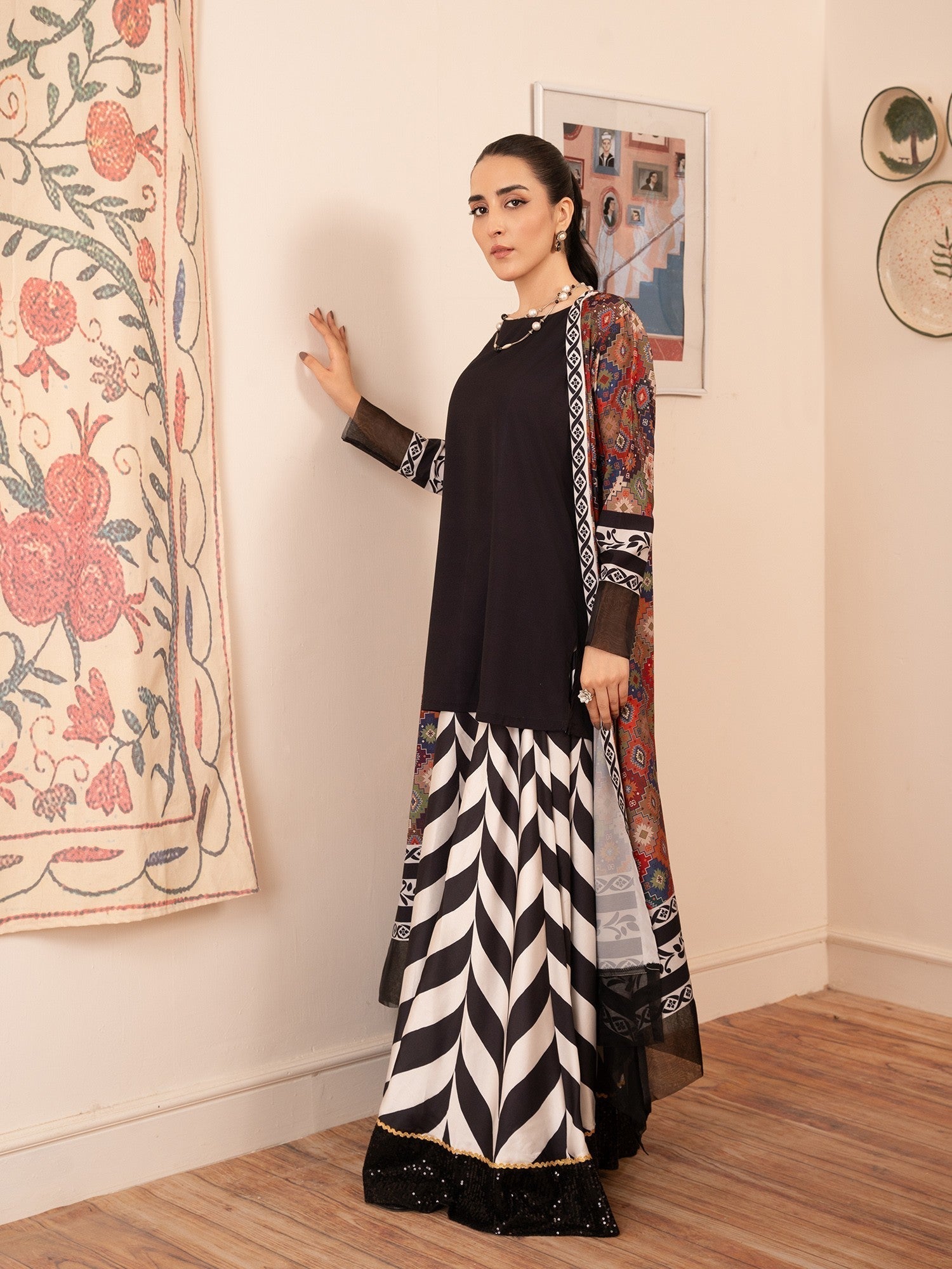 Stitch Vibes Geometric Shrug Women 2pcs