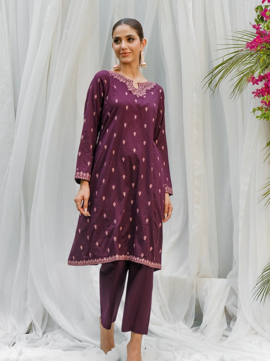 Dhaga Purple Embroidered Women 2pcs