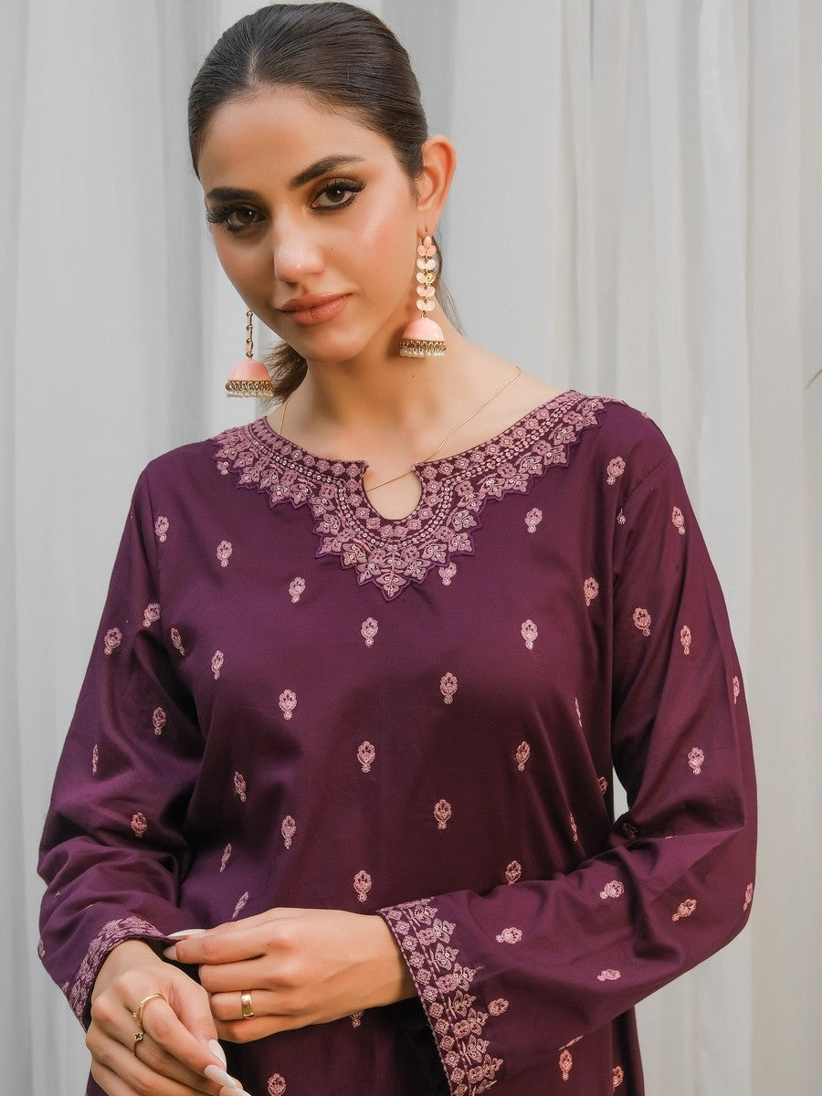 Dhaga Purple Embroidered Women 2pcs