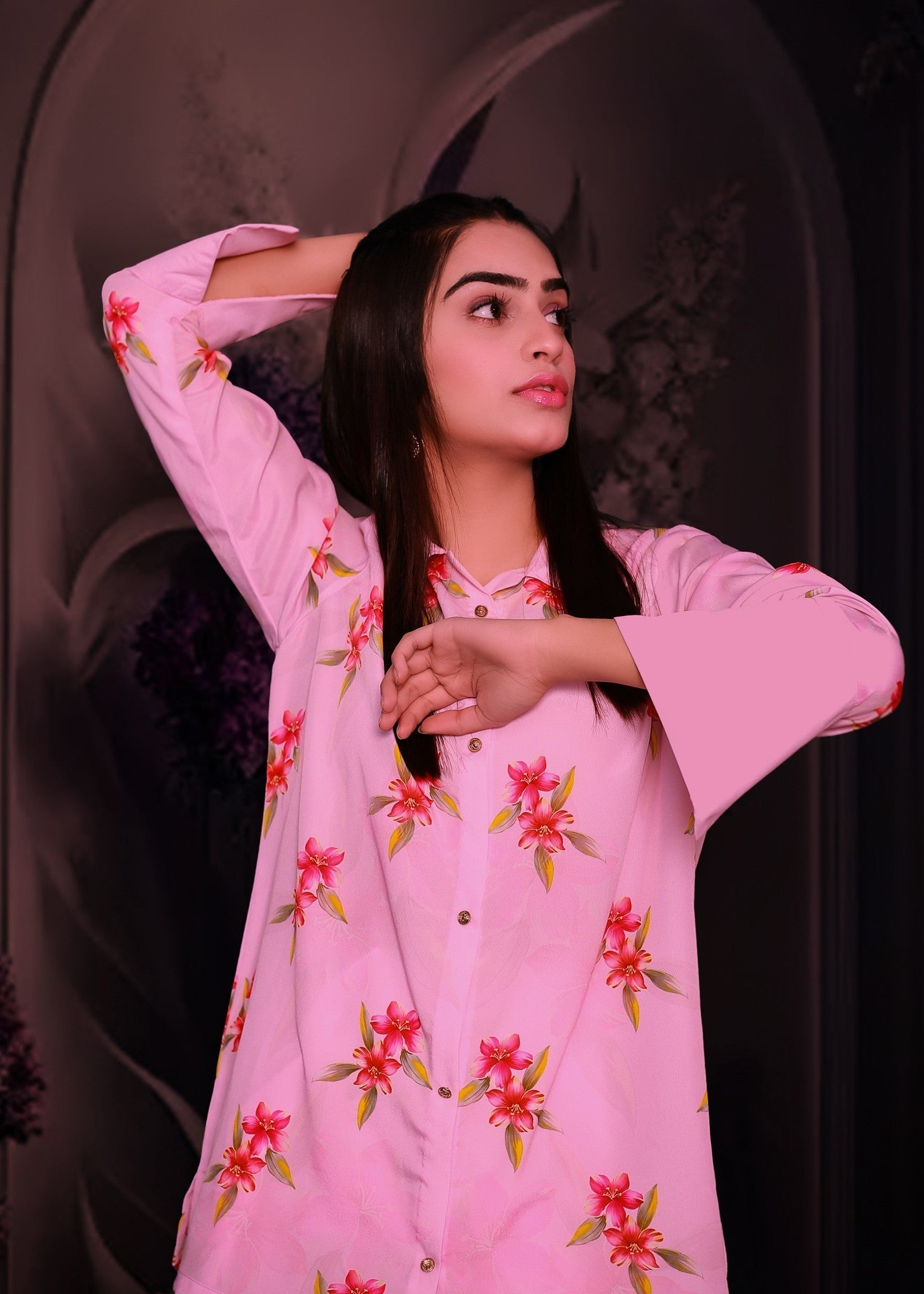 Stitch Vibes Pink Tulip Women 2pcs