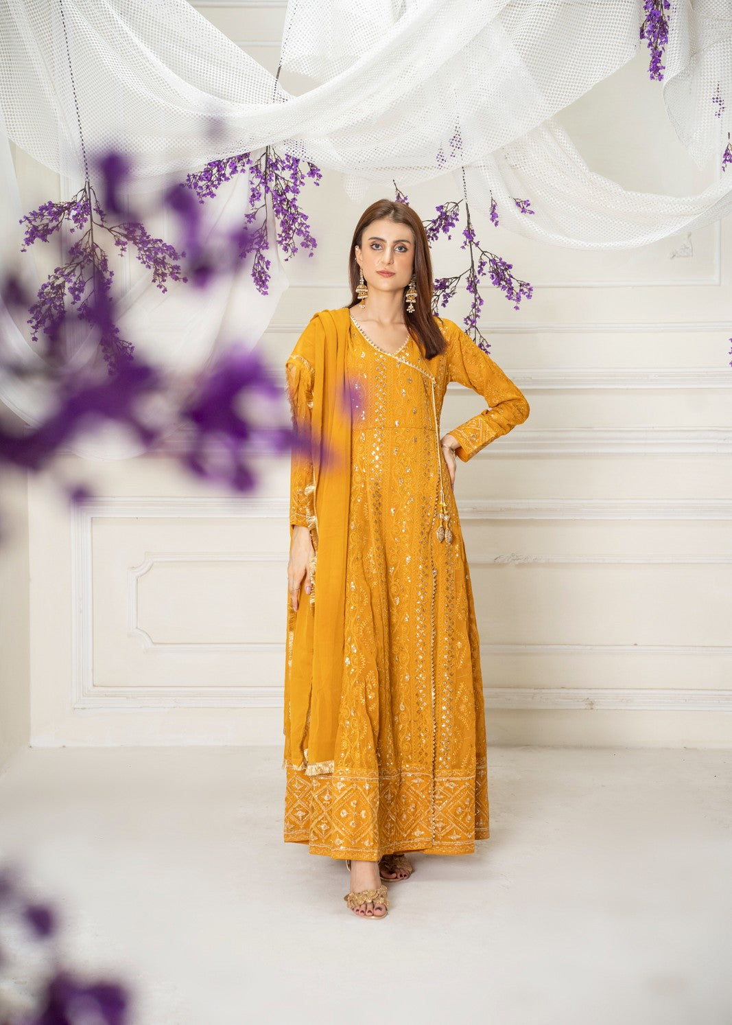 Manahils Angrakha 099 COPPER ORANGE Women 3pcs