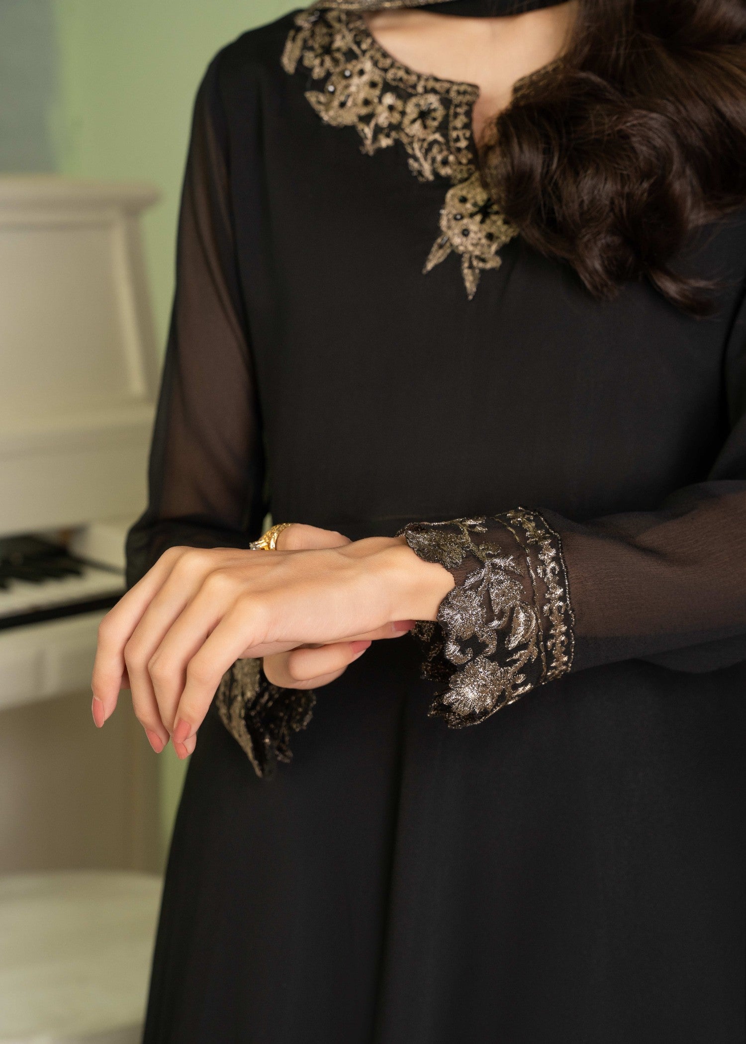 Alyssa ALL015 Black Sharara Women 3pcs