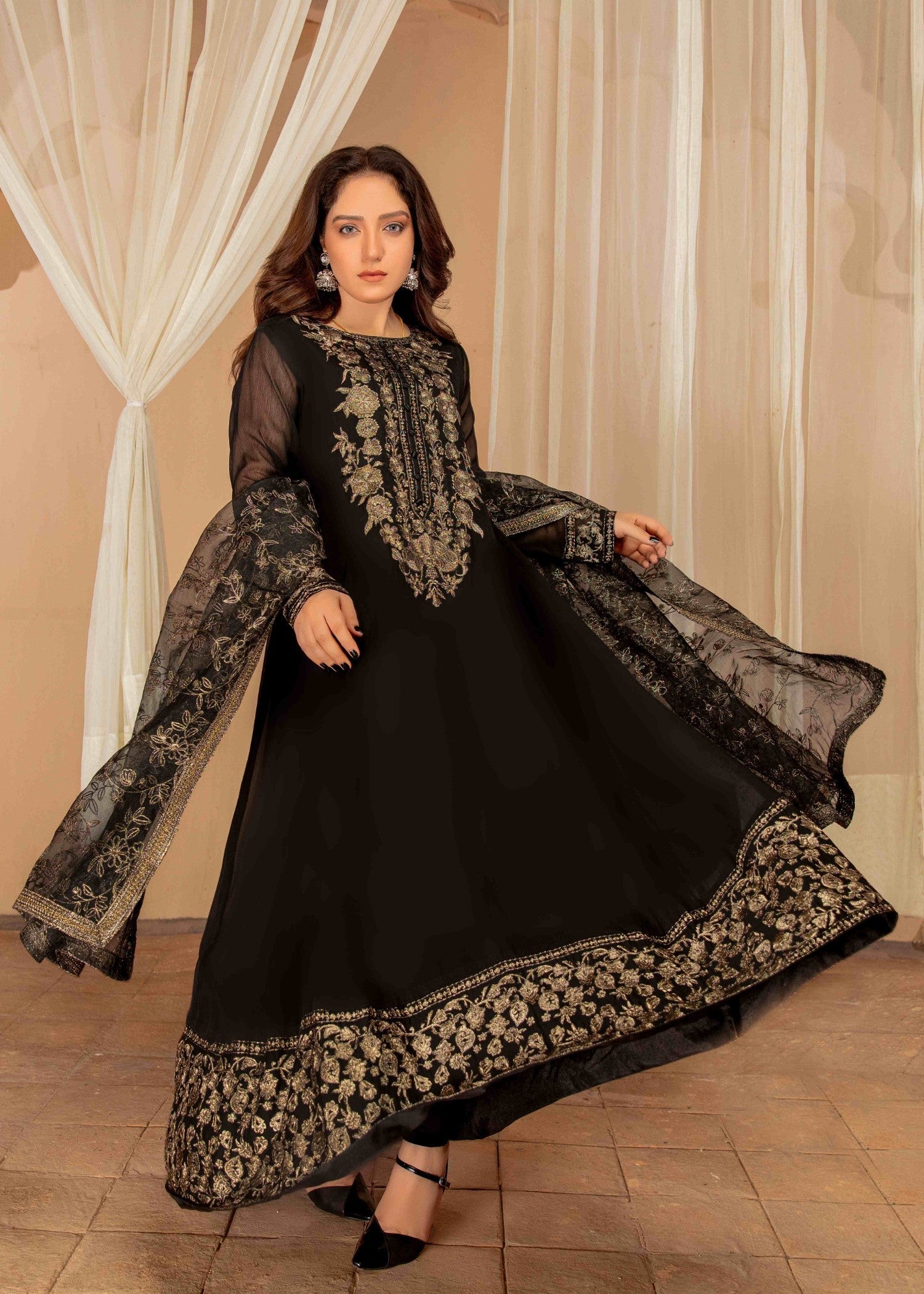 Alyssa ALL005 Black Maxi Women 3pcs