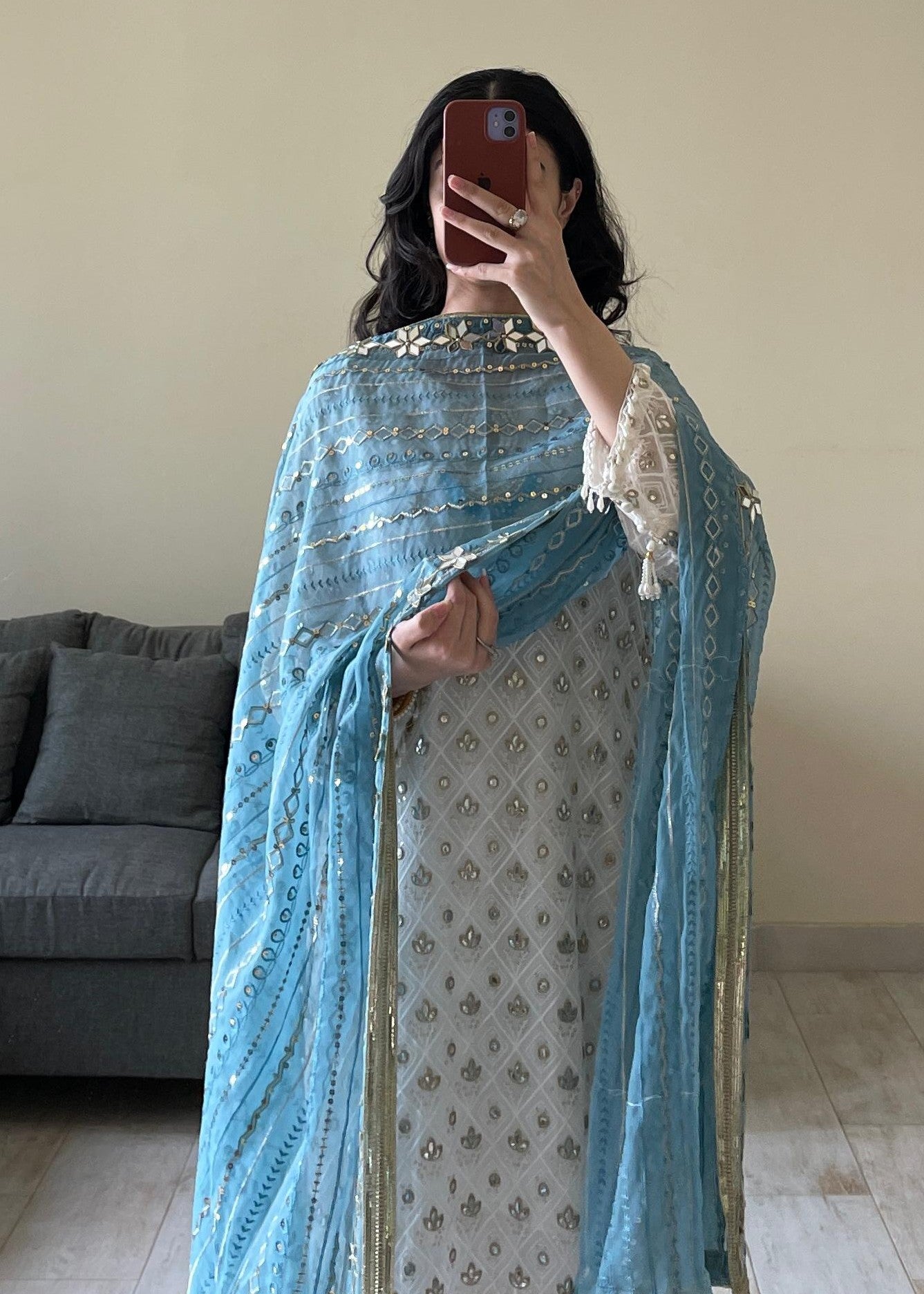 Mishkaat Clothing Romaan Teal Women 3pcs