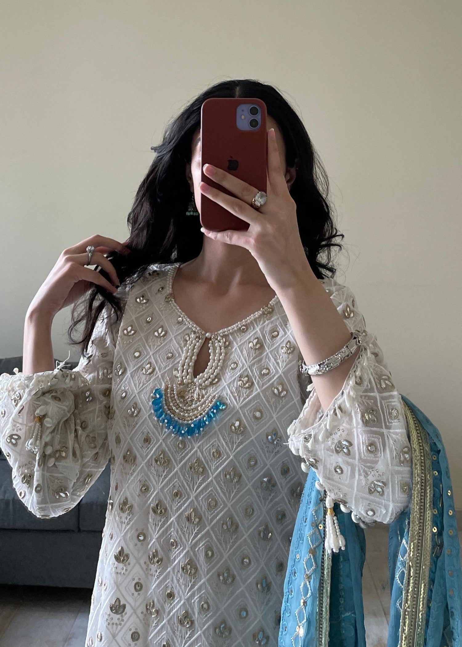 Mishkaat Clothing Romaan Teal Women 3pcs