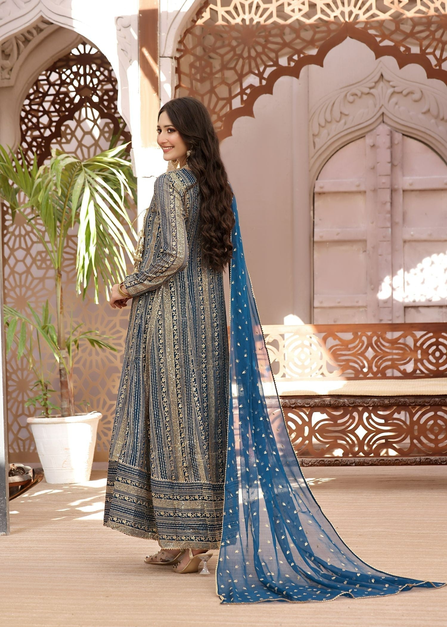 Ayesha Closet Saajan Blue Aura Women 3pcs