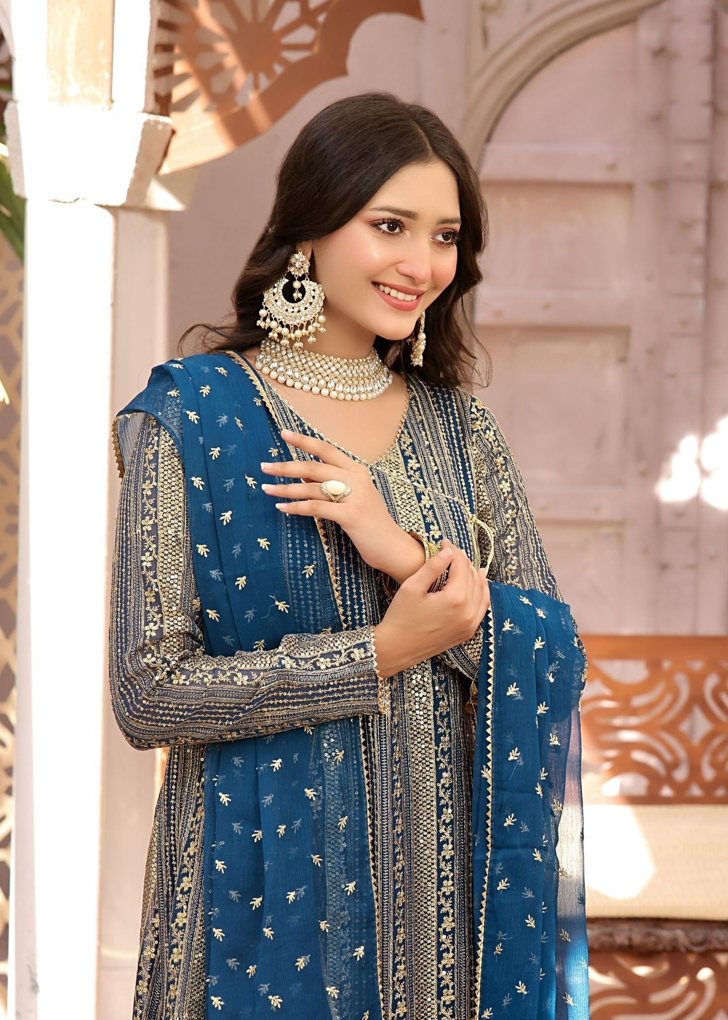 Ayesha Closet Saajan Blue Aura Women 3pcs