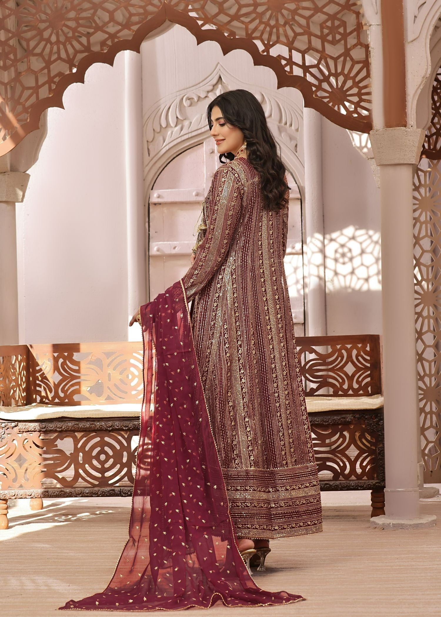 Ayesha Closet Saajan Maroon Tint Women 3pcs