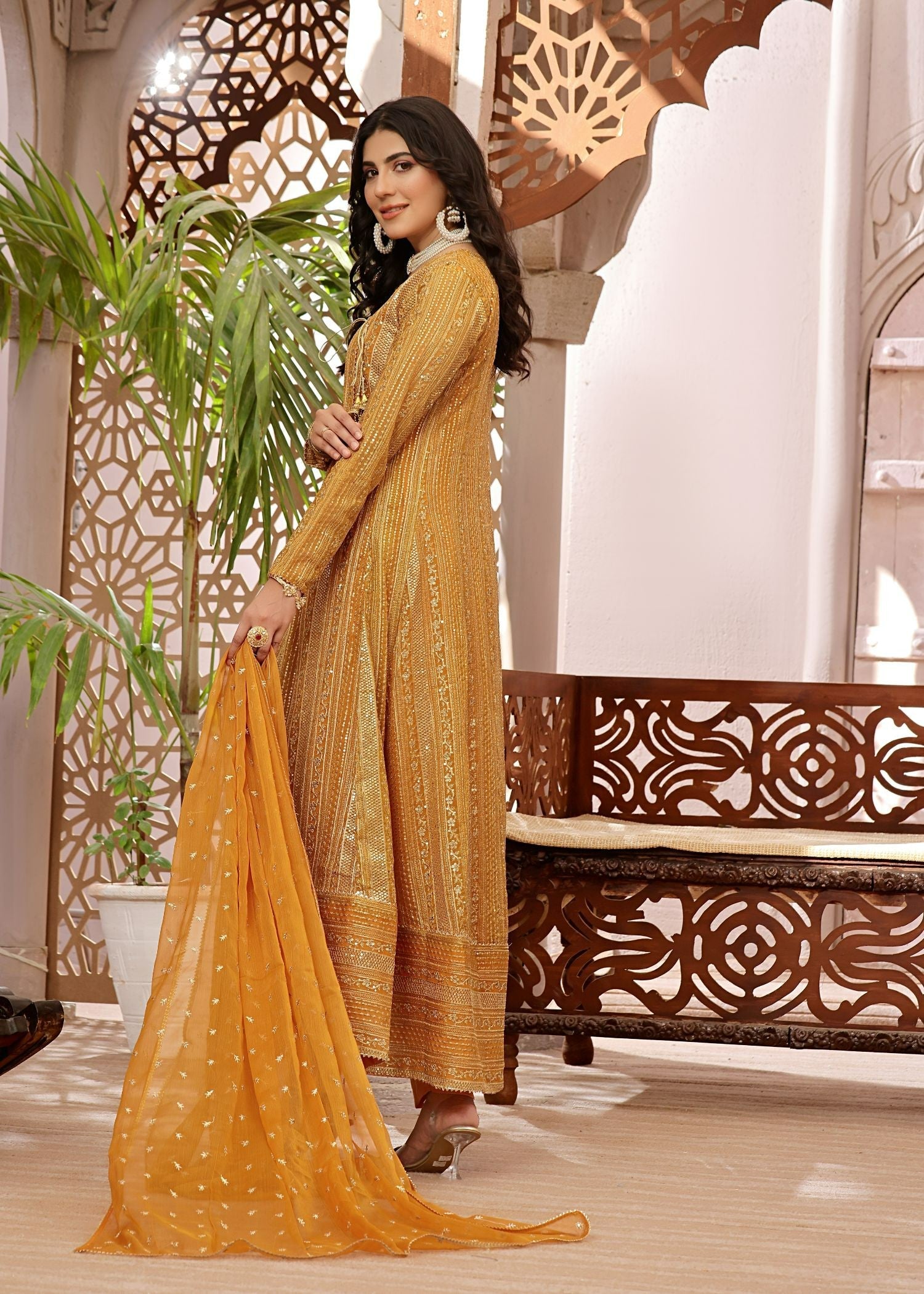 Ayesha Closet Saajan Mustard Tone Women 3pcs