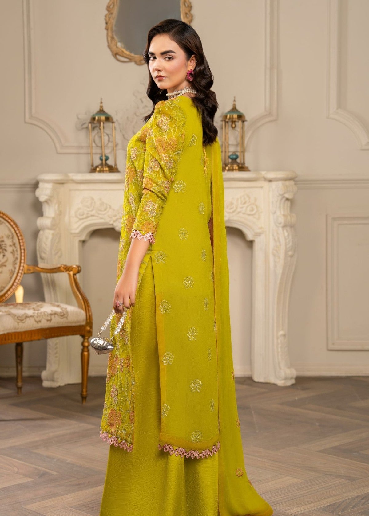 Hemstitch Parrot Green Women 3pcs