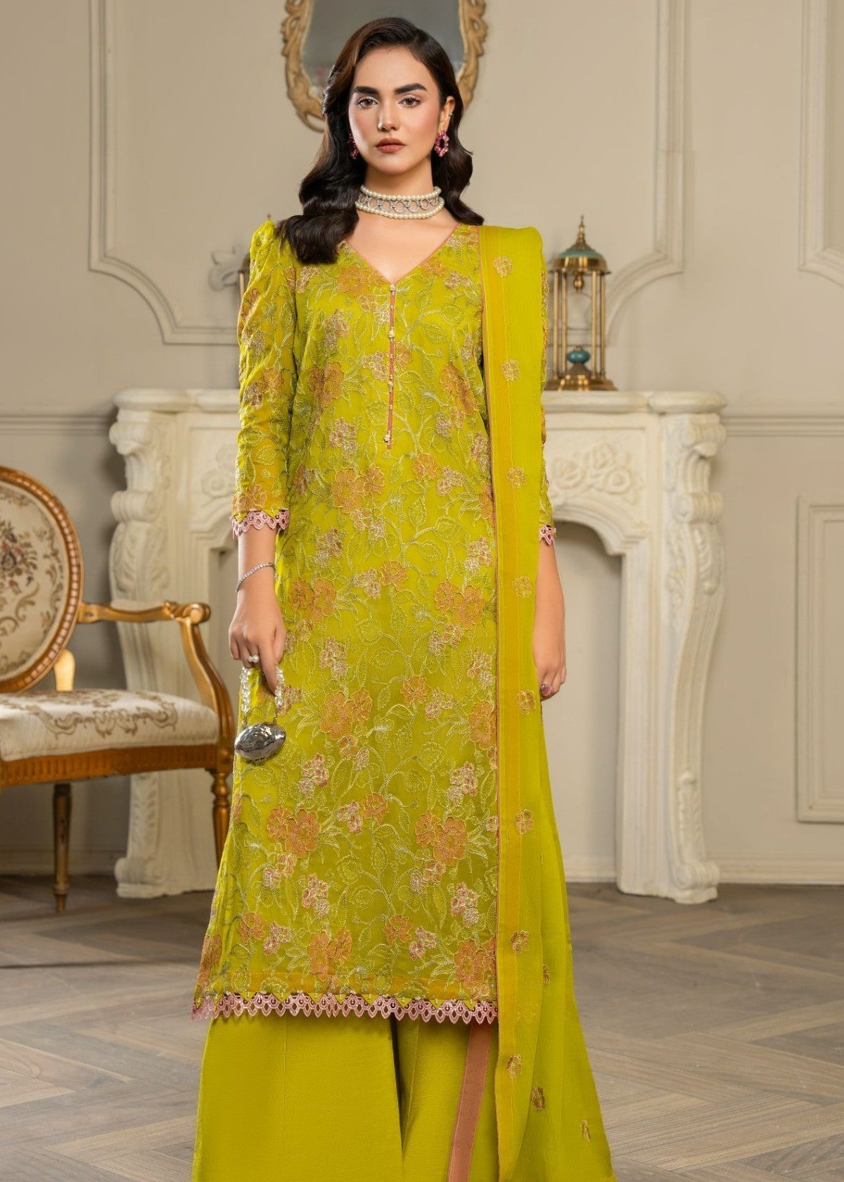 Hemstitch Parrot Green Women 3pcs