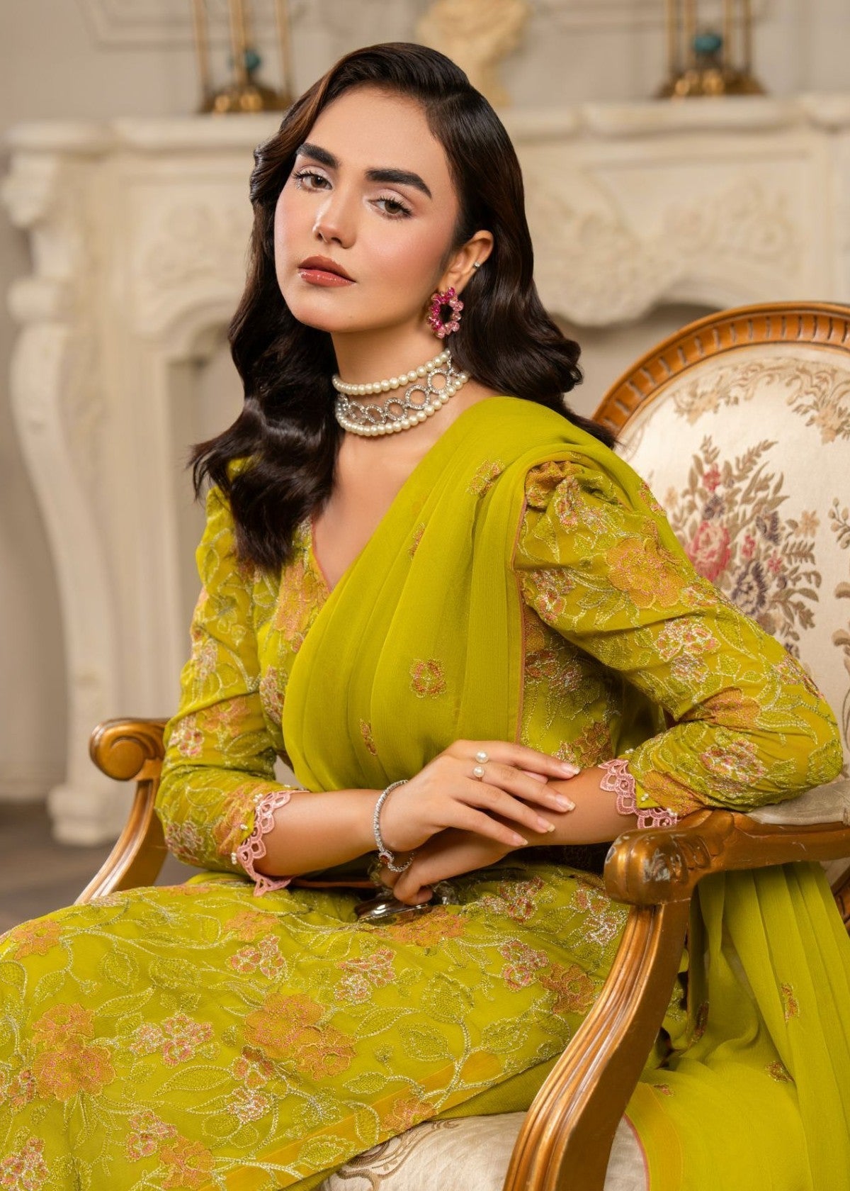 Hemstitch Parrot Green Women 3pcs