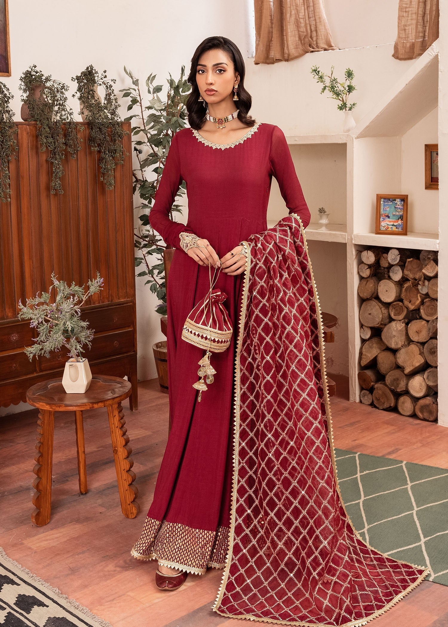 Rang-e-Haya Shama (Red) Women 3pcs
