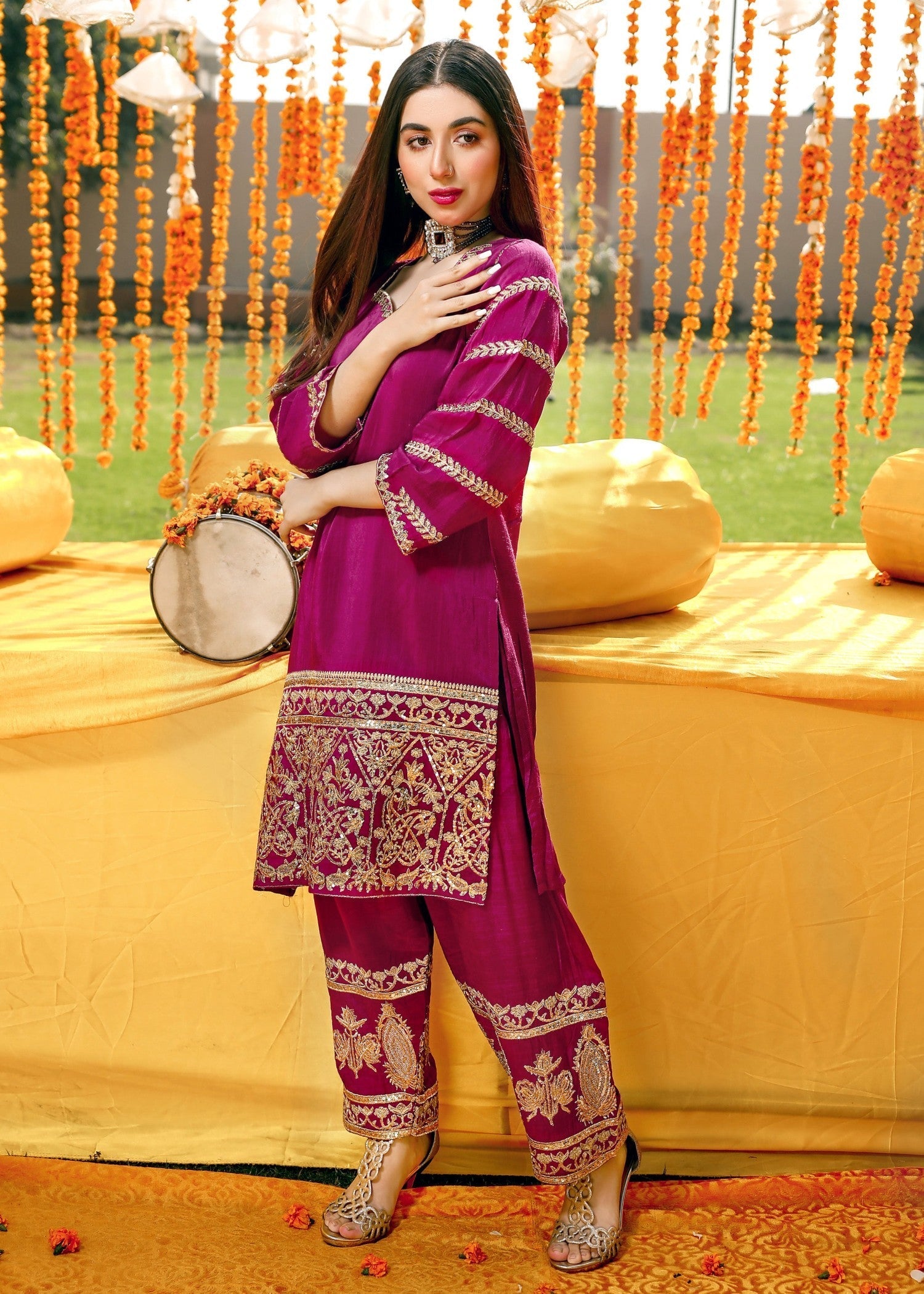 Akhrot Clothing ST Magenta Suit Women 2pcs