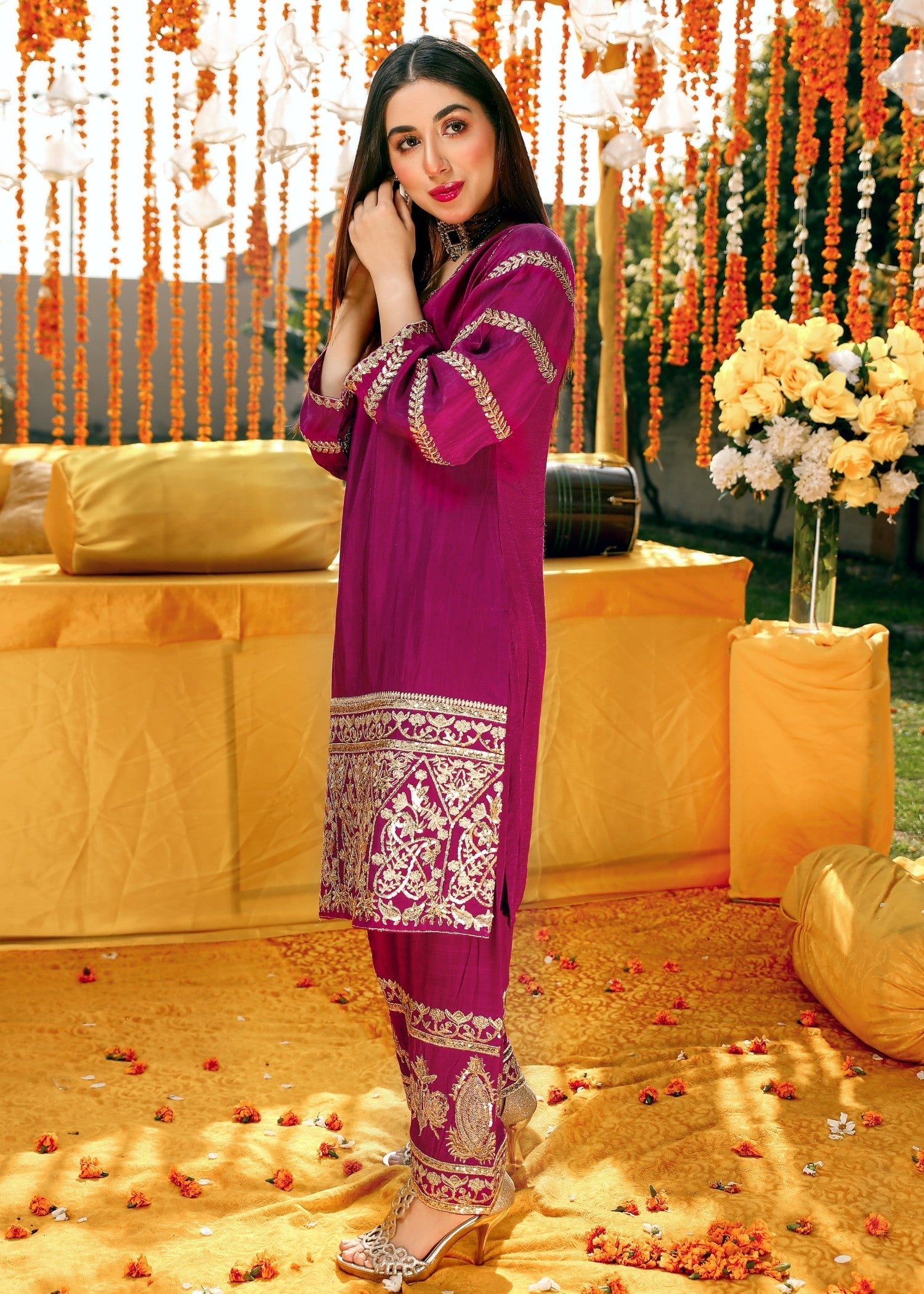 Akhrot Clothing ST Magenta Suit Women 2pcs