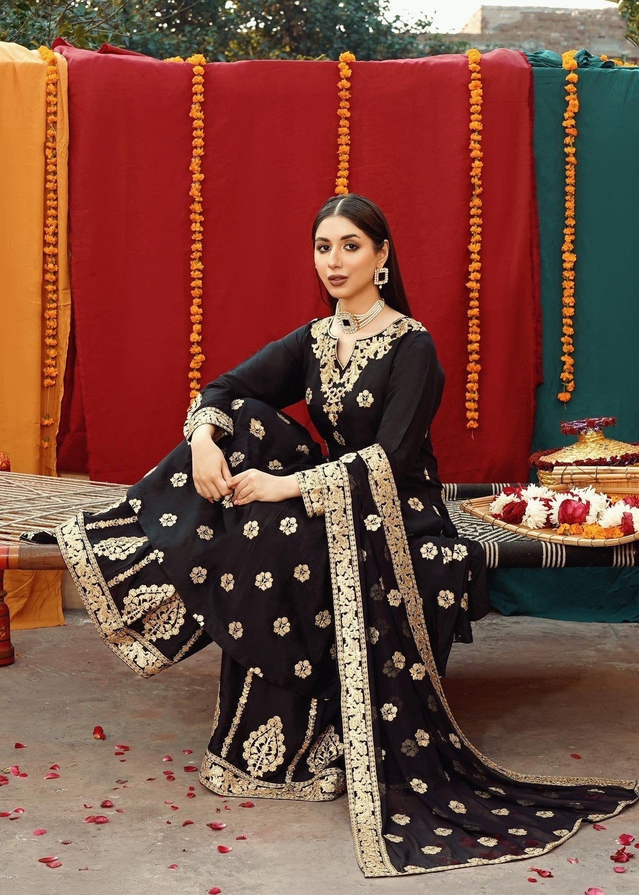 Akhrot Clothing black festive Women 3pcs