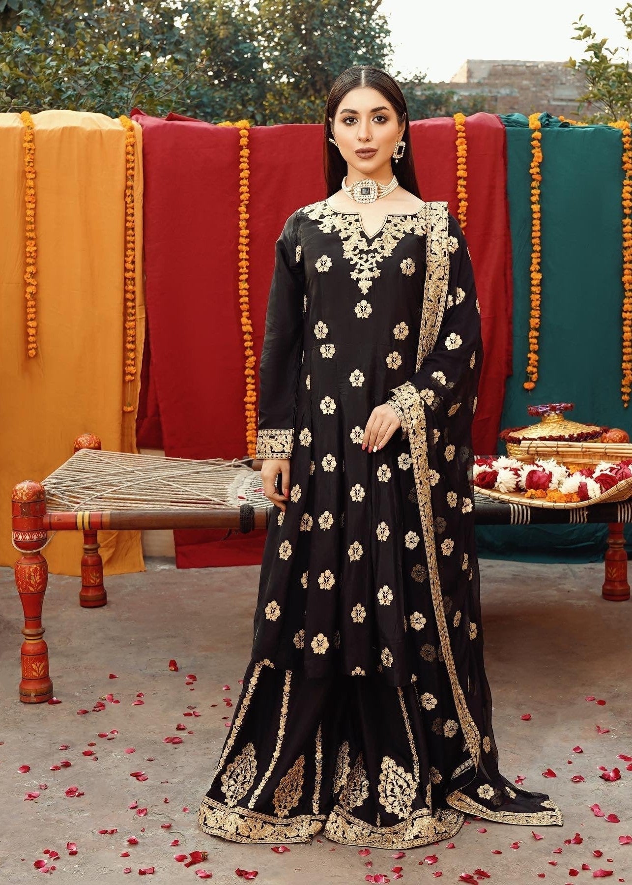 Akhrot Clothing black festive Women 3pcs