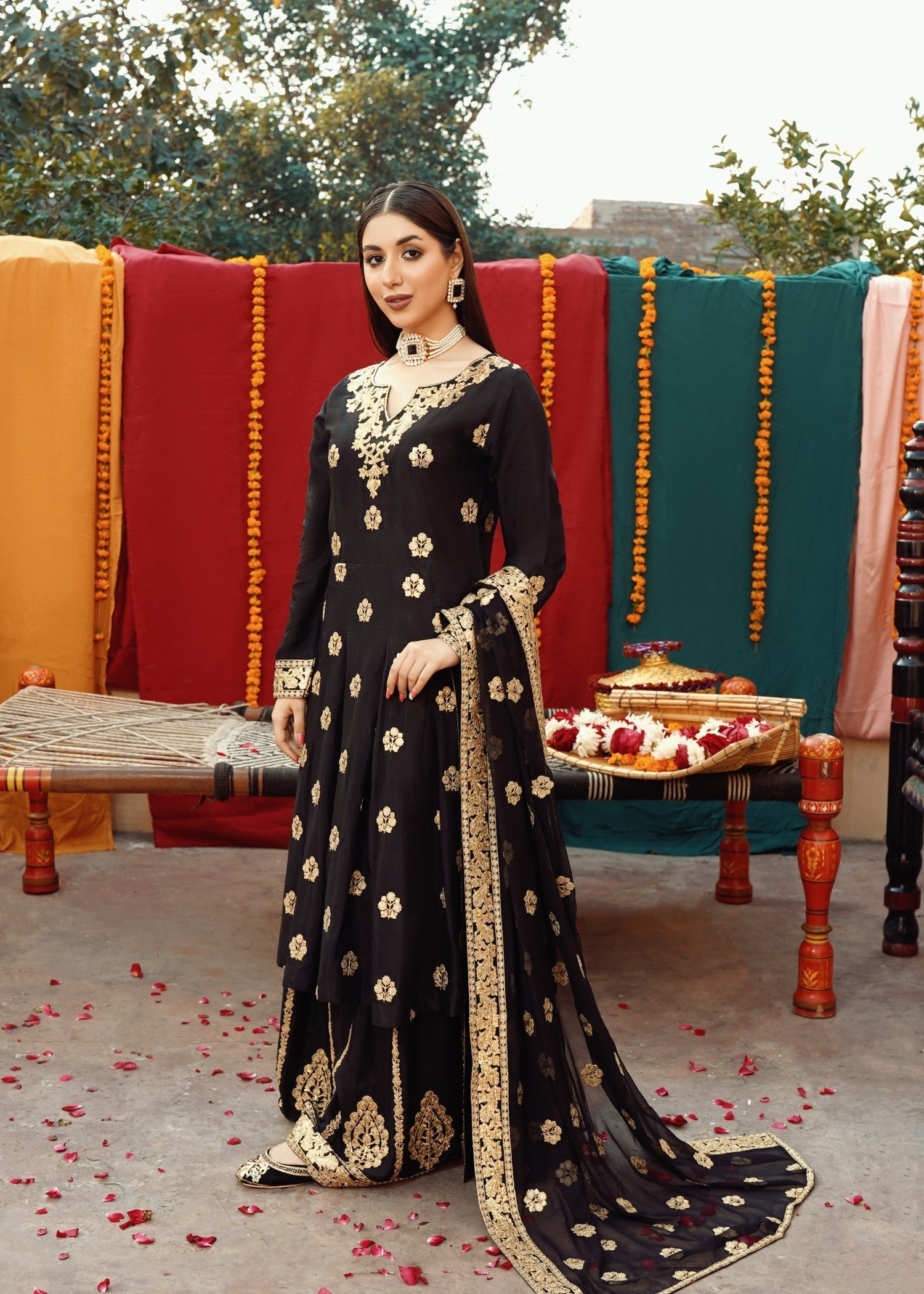 Akhrot Clothing black festive Women 3pcs