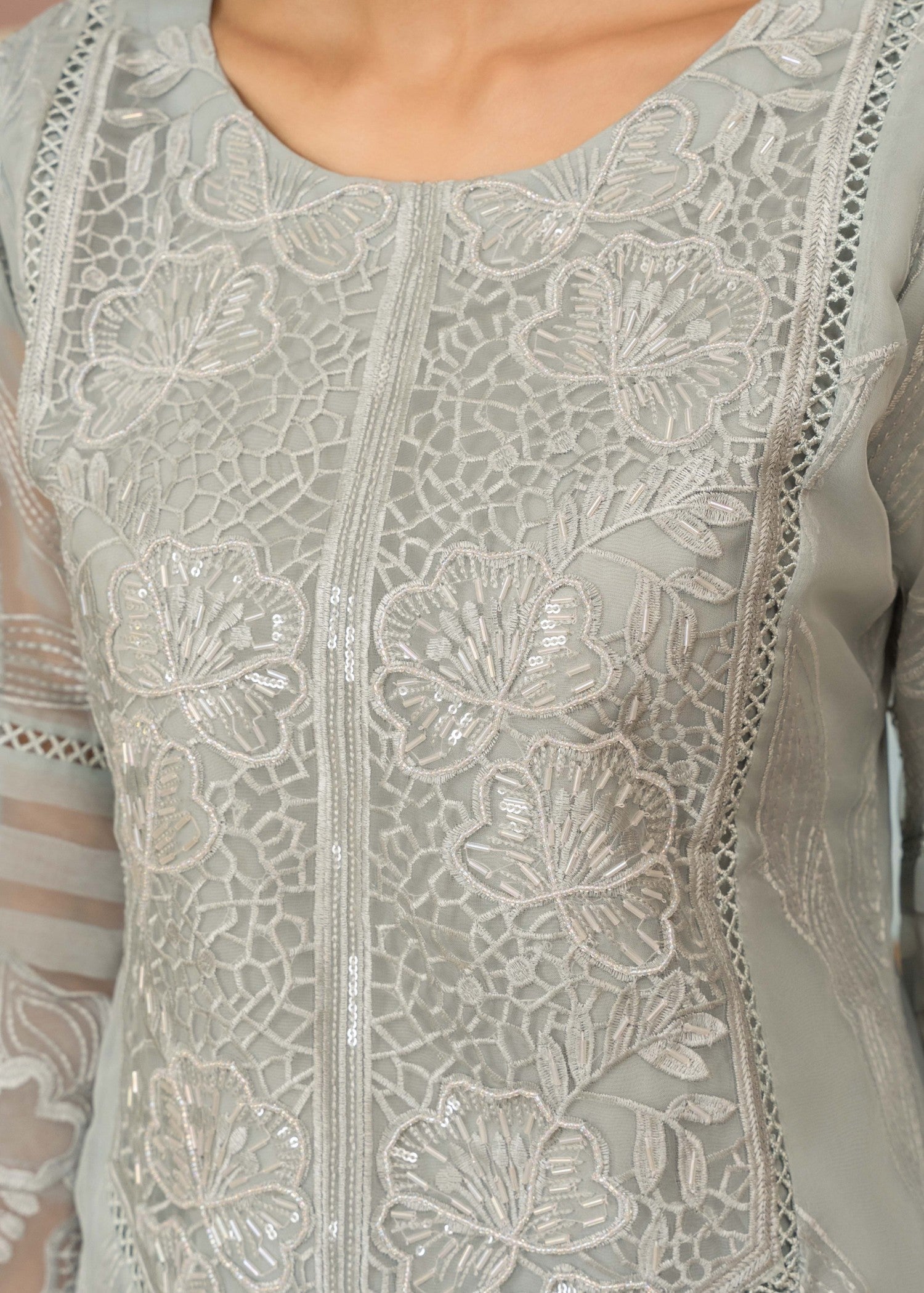 Four Season Boutique SHAMEER ORGANZA GREY Women 3pcs