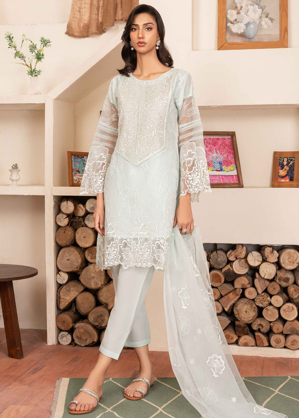 Four Season Boutique SHAMEER ORGANZA LIGHT BLUE Women 3pcs