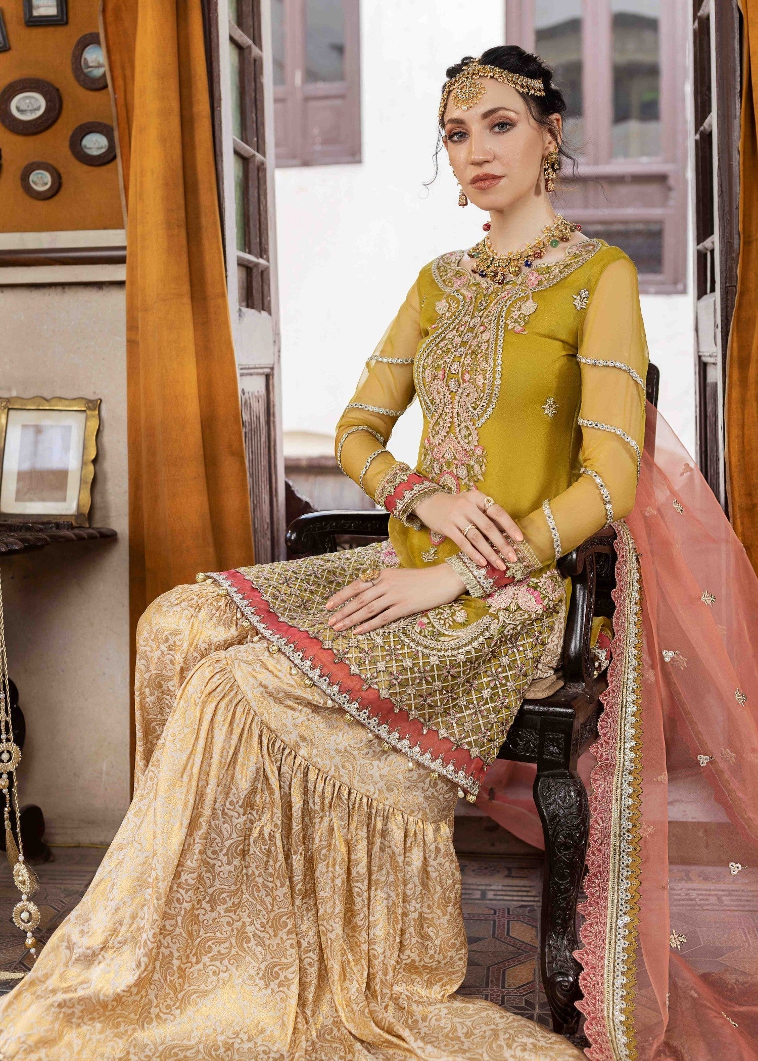 Meem Designs Aanchal Olive Green 03 Women 4pcs