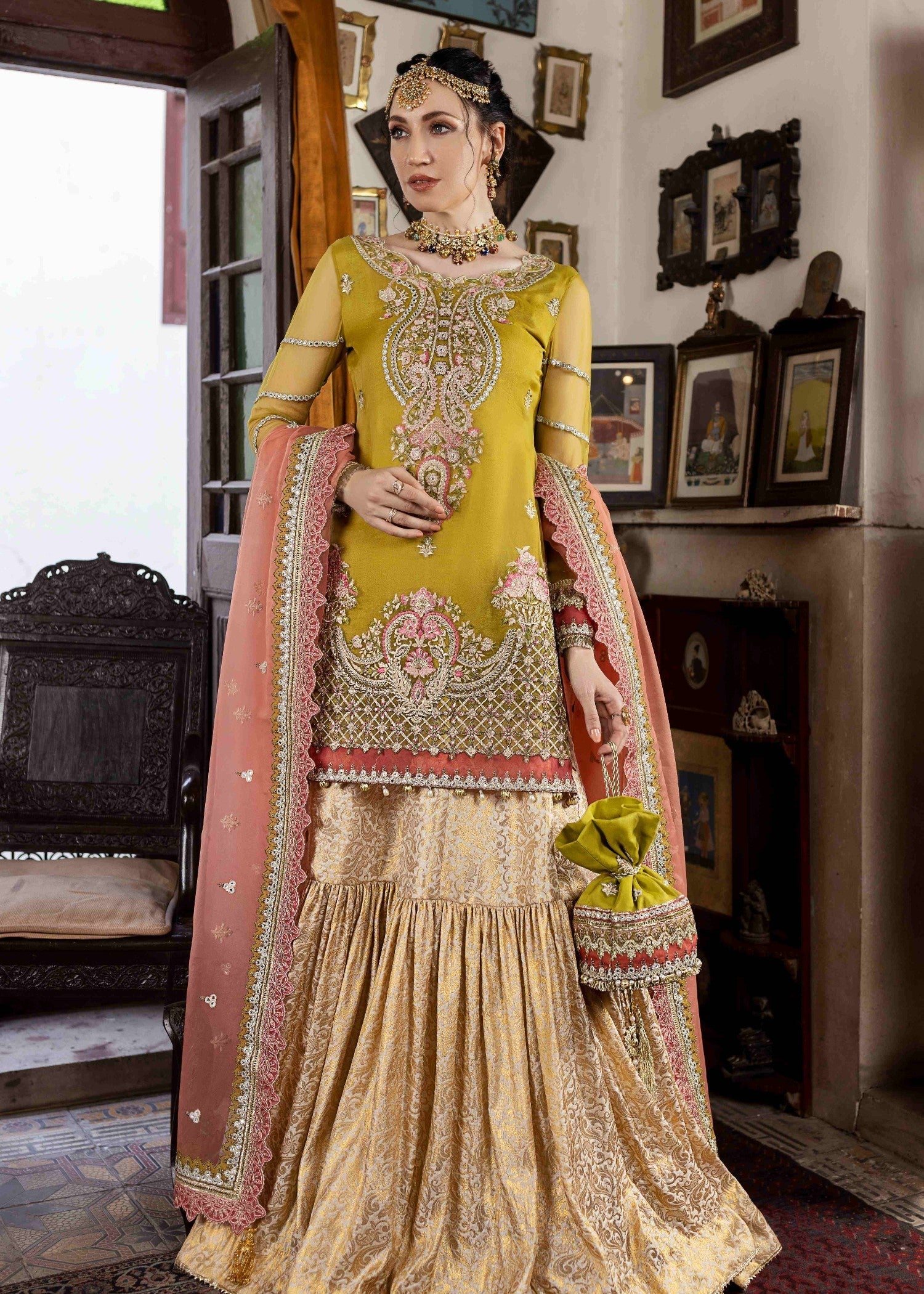 Meem Designs Aanchal Olive Green 03 Women 4pcs