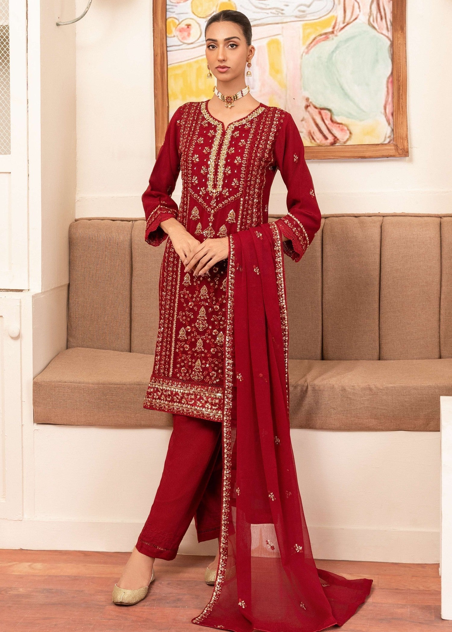 Four Season Boutique SHENAZ MAROON Women 3pcs