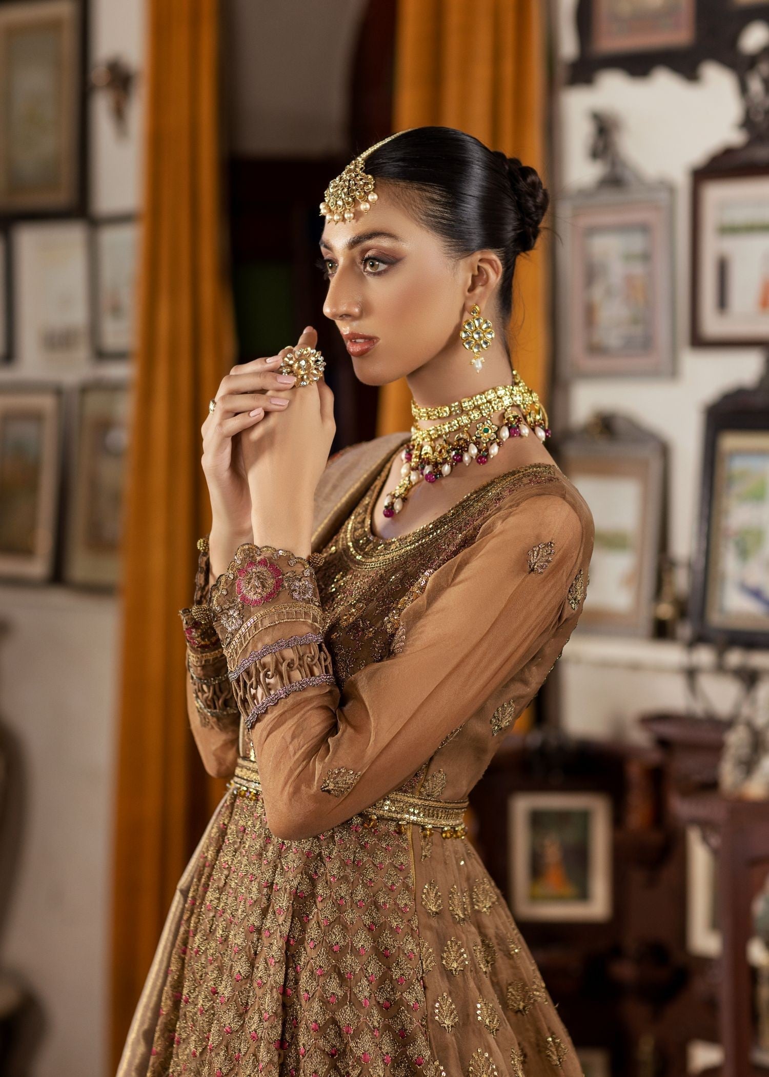 Meem Designs Aanchal Brown 06 Women 4pcs